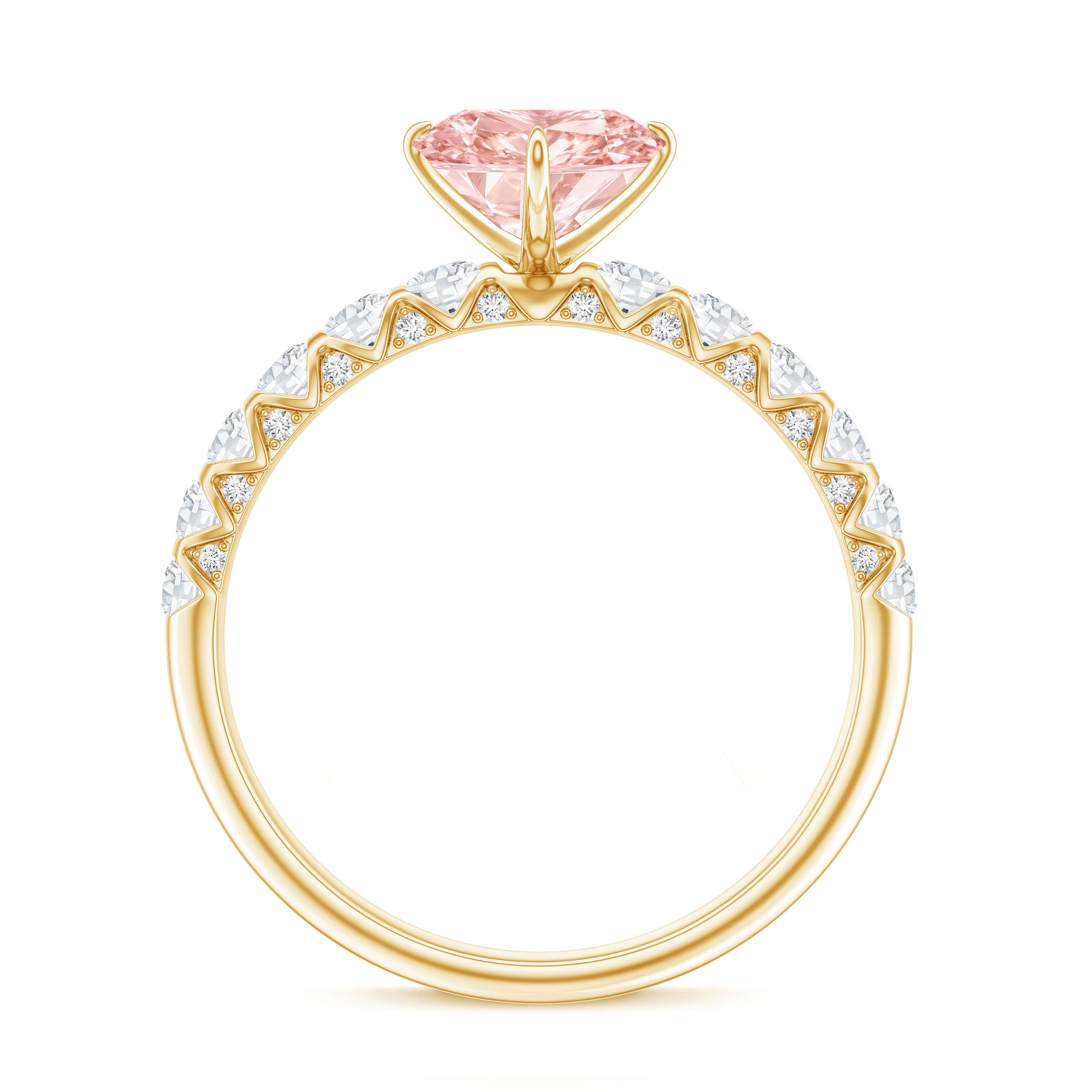 Rosec Jewels-IGI Certified 1 Carat Lab Grown Pink and White Diamond Heart Engagement Ring for Her
