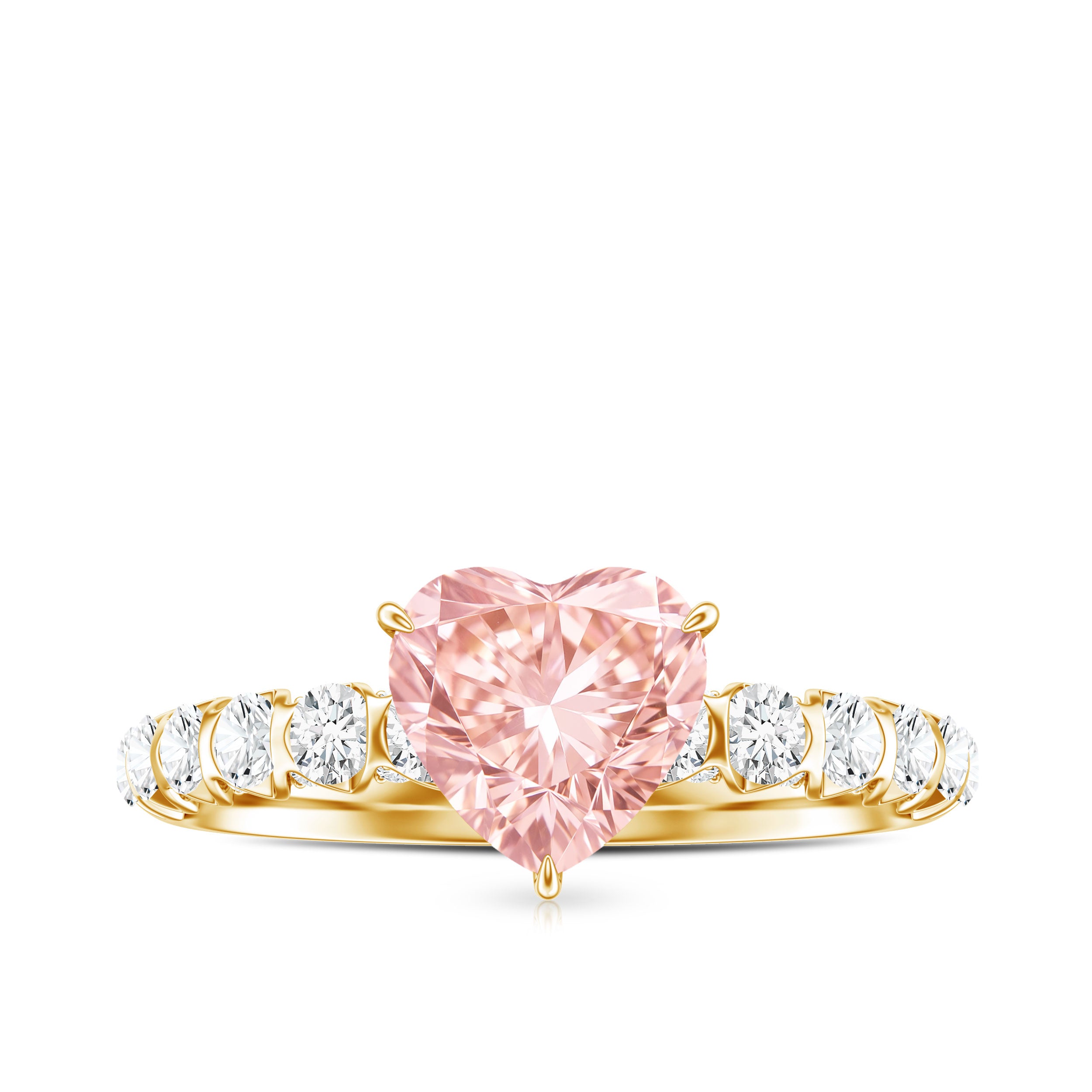 Rosec Jewels-IGI Certified 1 Carat Lab Grown Pink and White Diamond Heart Engagement Ring for Her