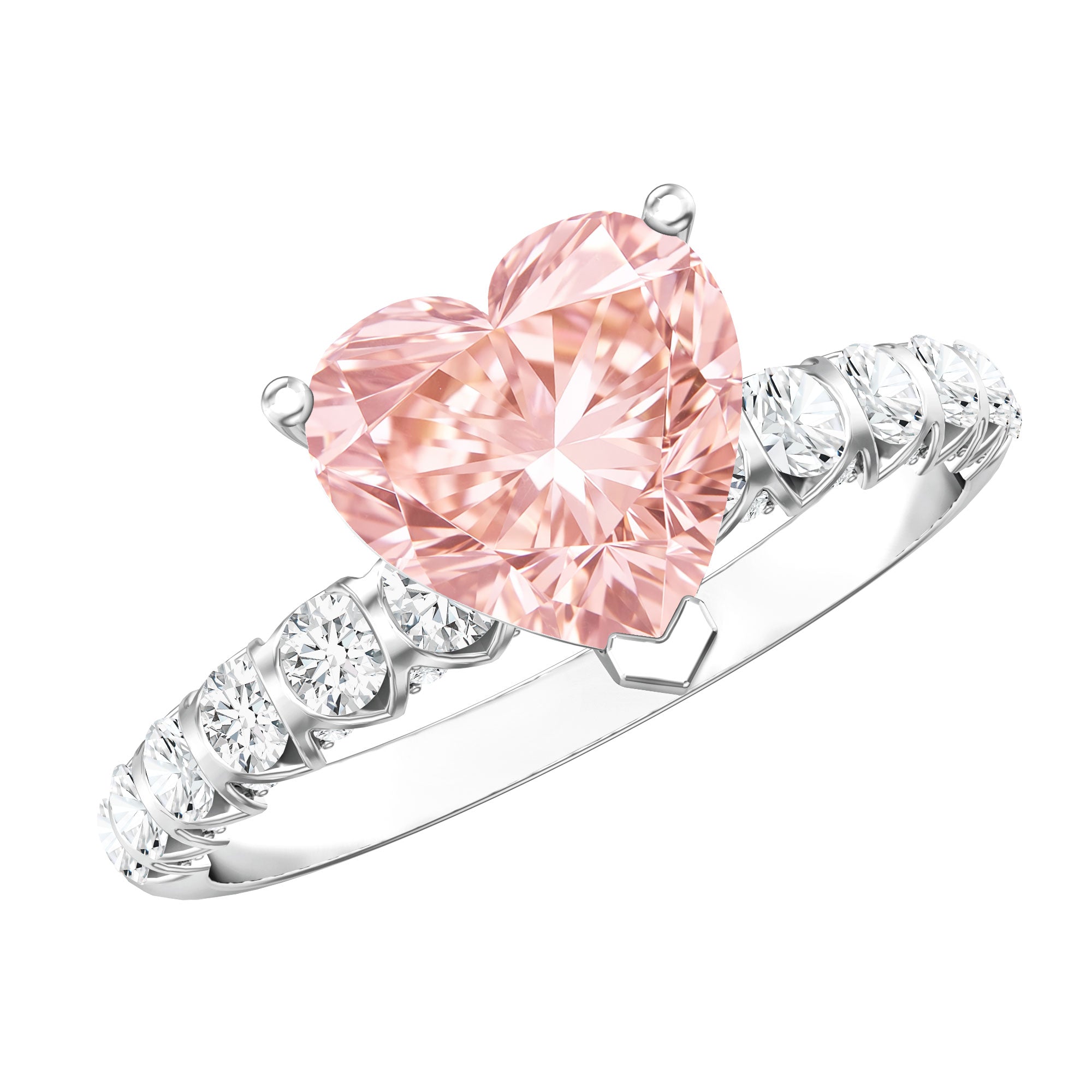 Rosec Jewels-2 Carat Heart Shape Lab Grown Pink Diamond Engagement Ring IGI Certified