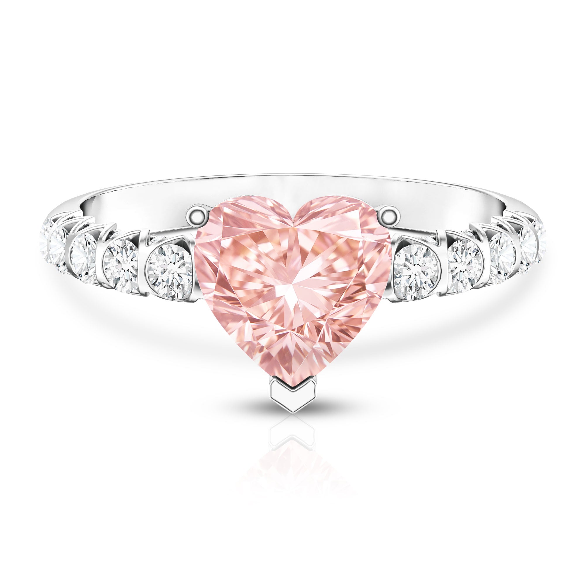 Rosec Jewels-2 Carat Heart Shape Lab Grown Pink Diamond Engagement Ring IGI Certified