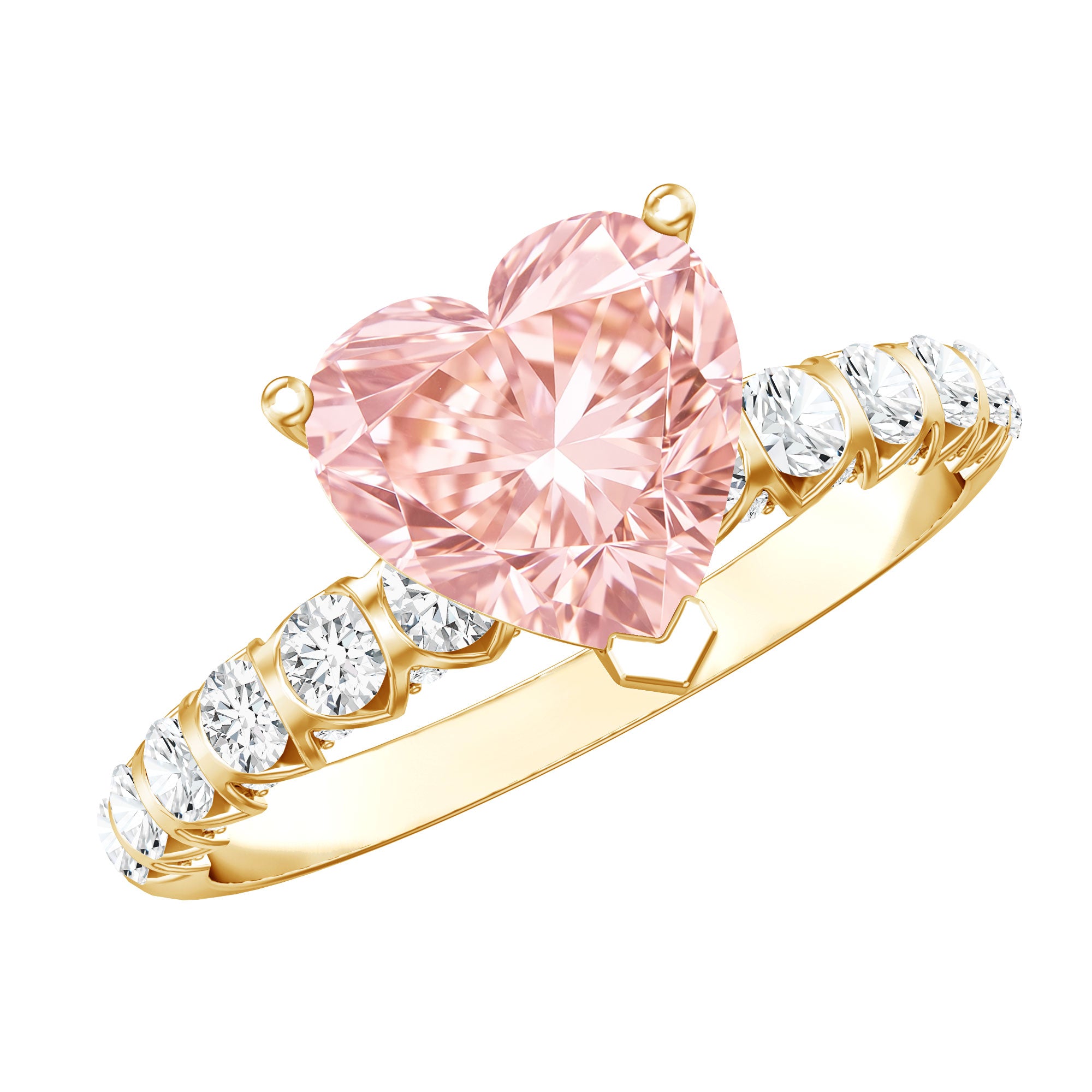 Rosec Jewels-2 Carat Heart Shape Lab Grown Pink Diamond Engagement Ring IGI Certified