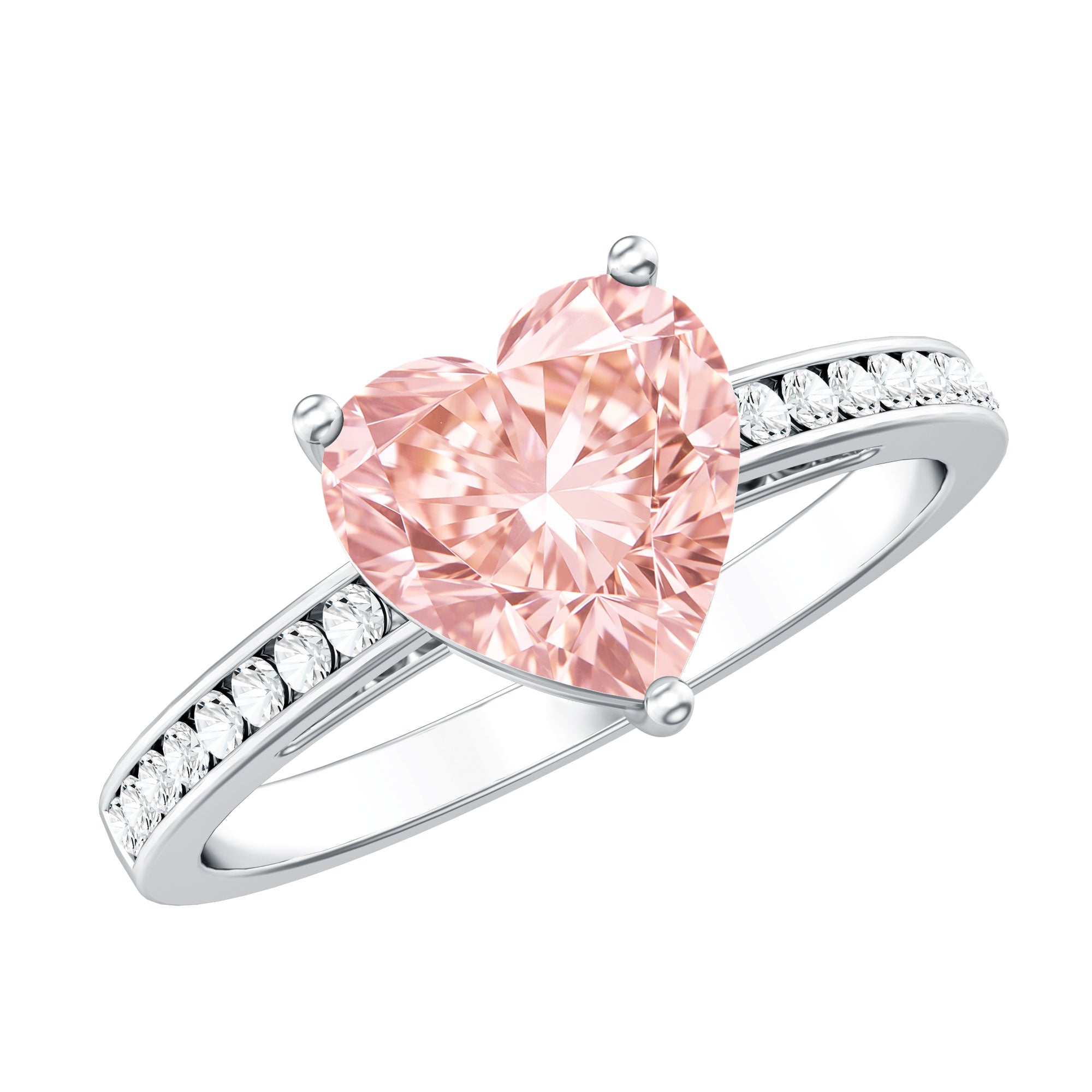 Rosec Jewels-2 Carat IGI Certified Lab Grown Pink Diamond Heart Engagement Ring For Women