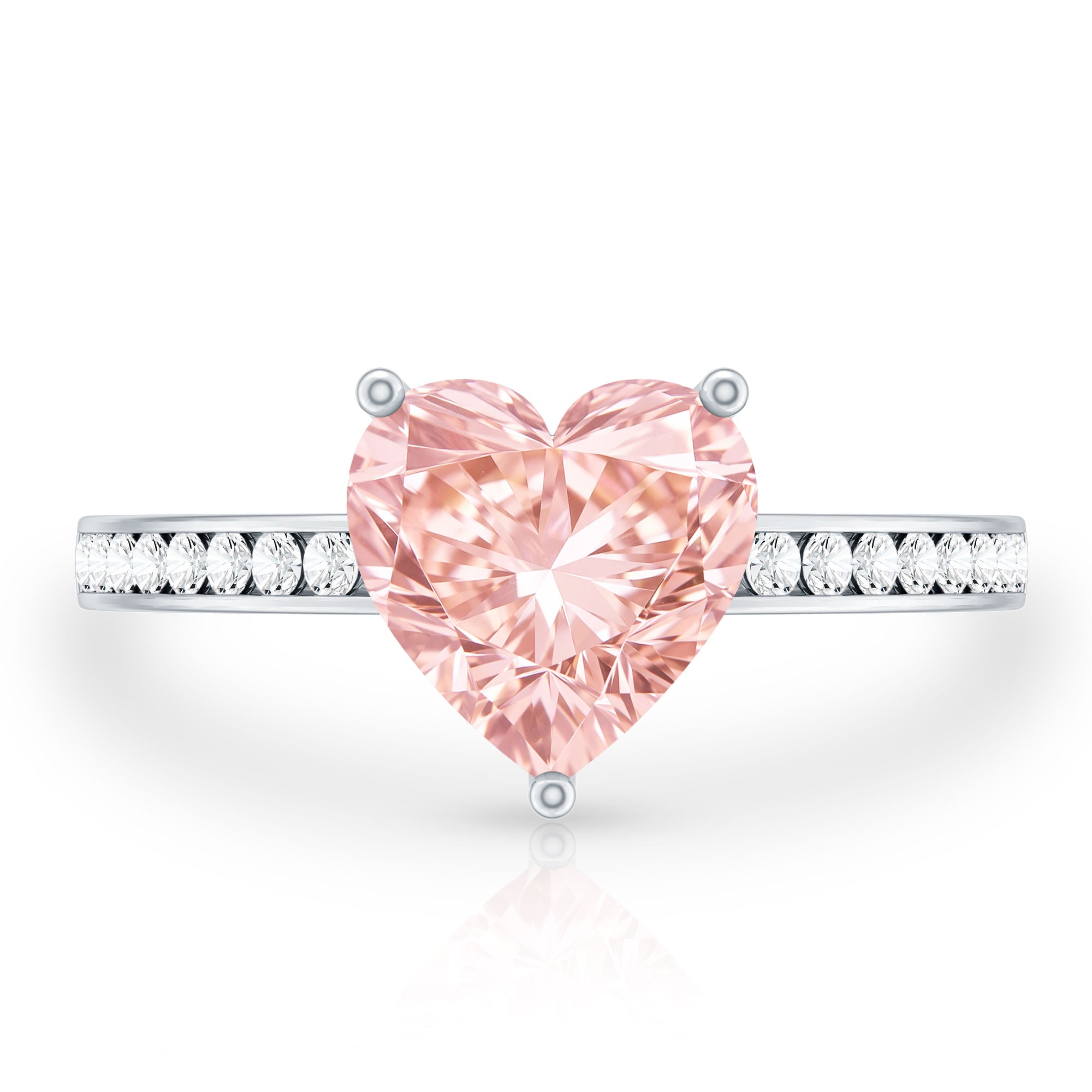 Rosec Jewels-2 Carat IGI Certified Lab Grown Pink Diamond Heart Engagement Ring For Women