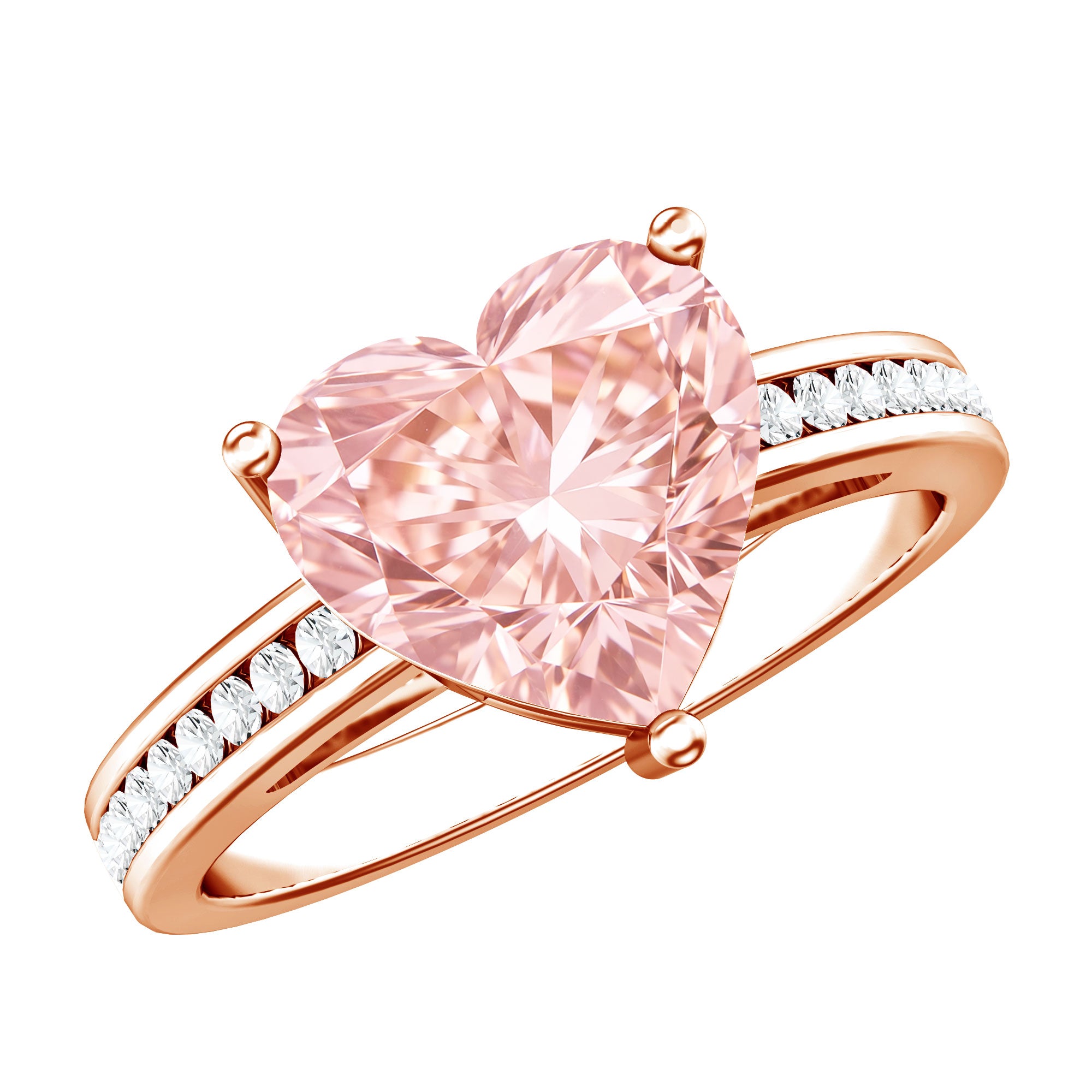 Rosec Jewels-Lab Grown 3 Carat Pink Diamond Heart Engagement Ring IGI Certified