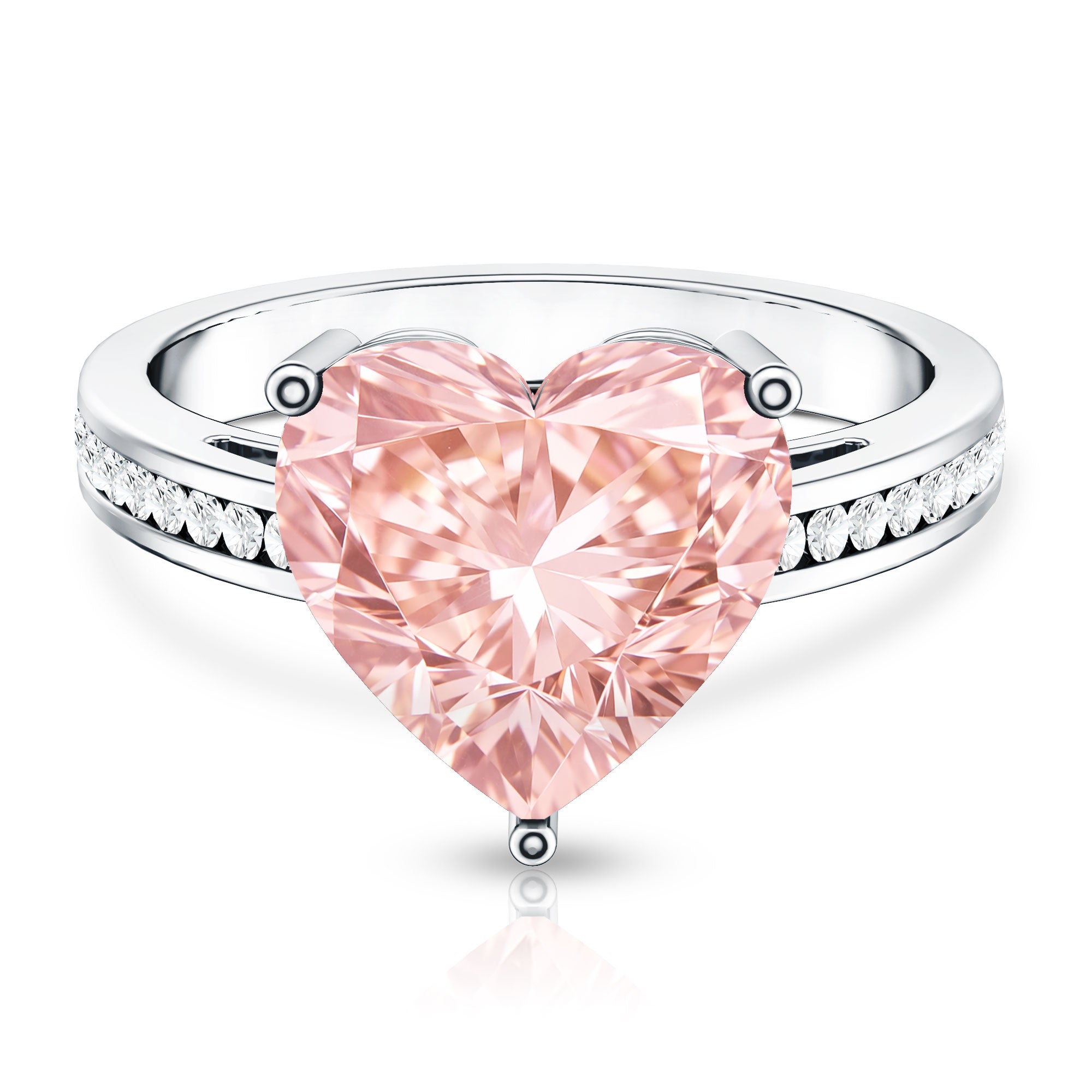 IGI Certified 5 Carat Lab Grown Pink Diamond Heart Solitaire Engagement Ring Fancy Pink - VS1 - Rosec Jewels