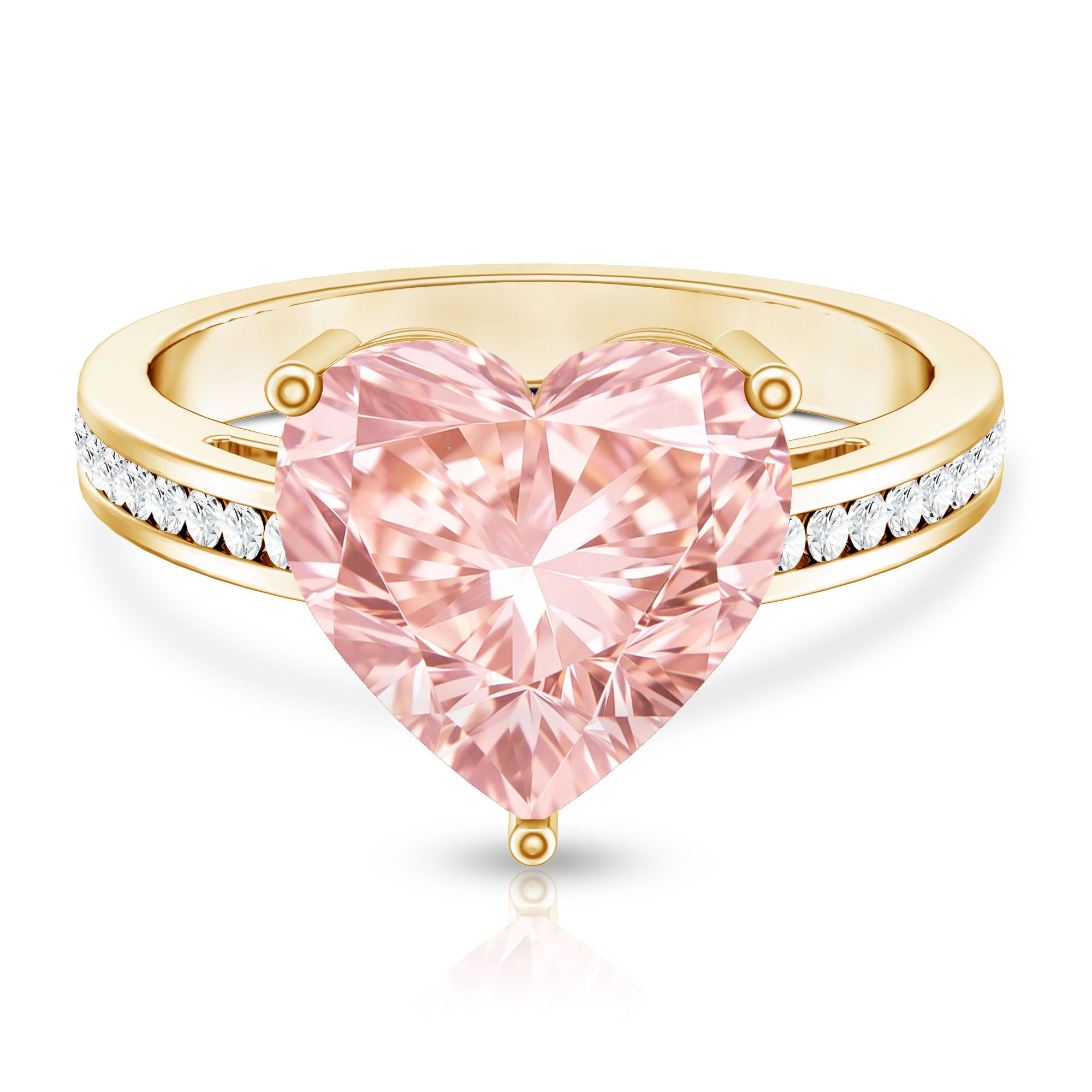 IGI Certified 5 Carat Lab Grown Pink Diamond Heart Solitaire Engagement Ring Fancy Pink - VS1 - Rosec Jewels