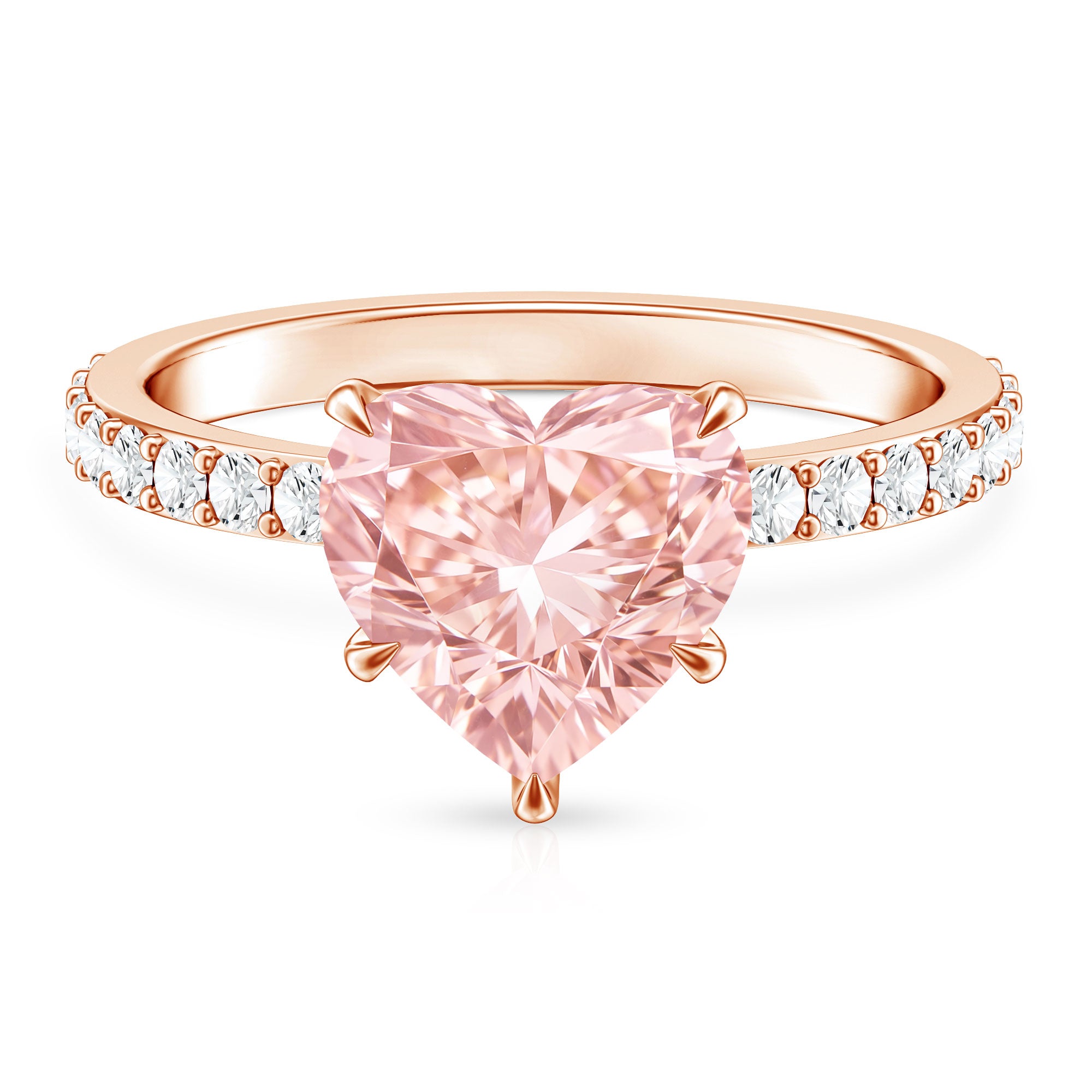 3 Carat Lab Grown Diamond Pink Heart Engagement Ring with IGI Certificate Fancy Pink - VS1 - Rosec Jewels