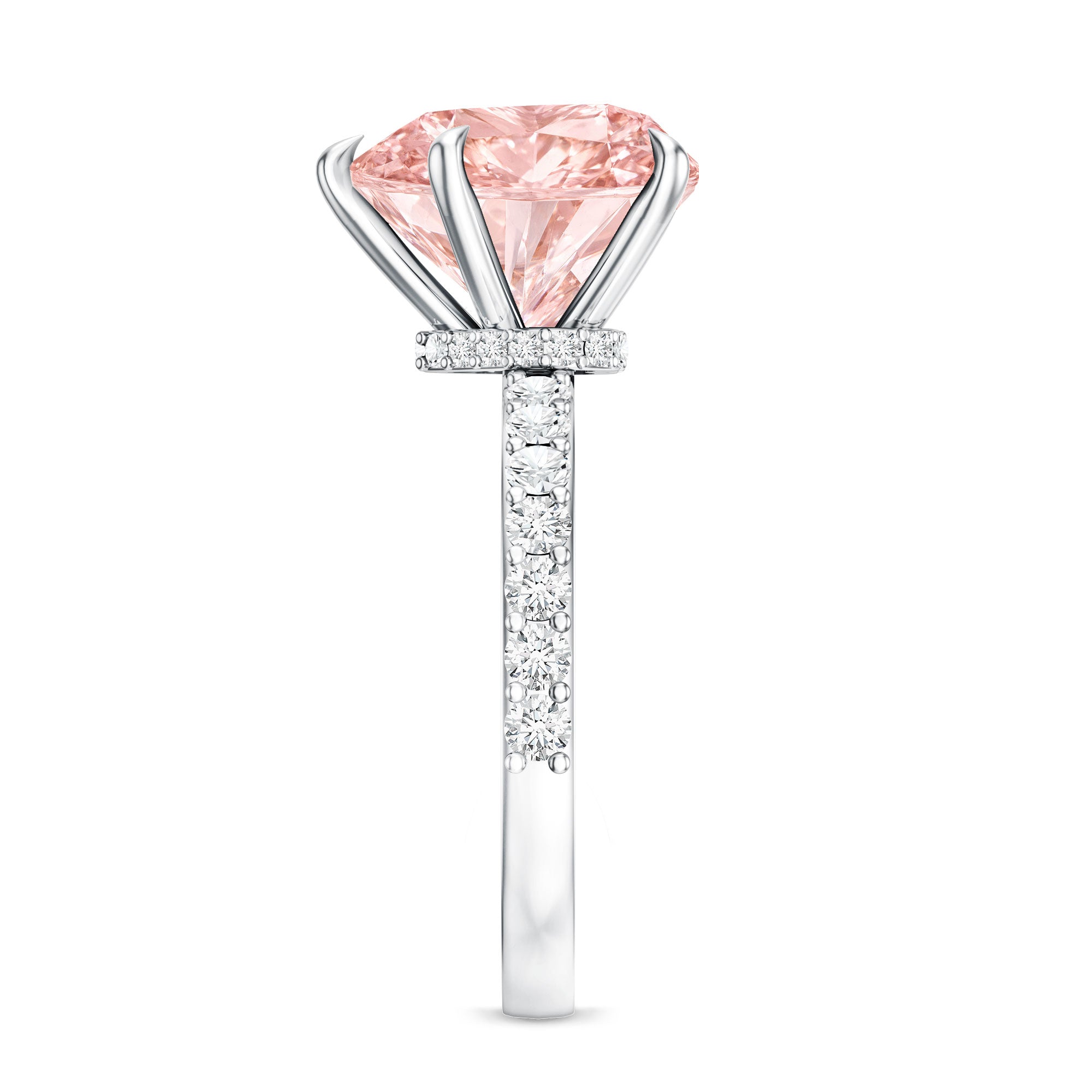 5 Carat Heart Shape Lab Grown Pink Diamond Huge Statement Ring with IGI Certificate Fancy Pink - VS1 - Rosec Jewels