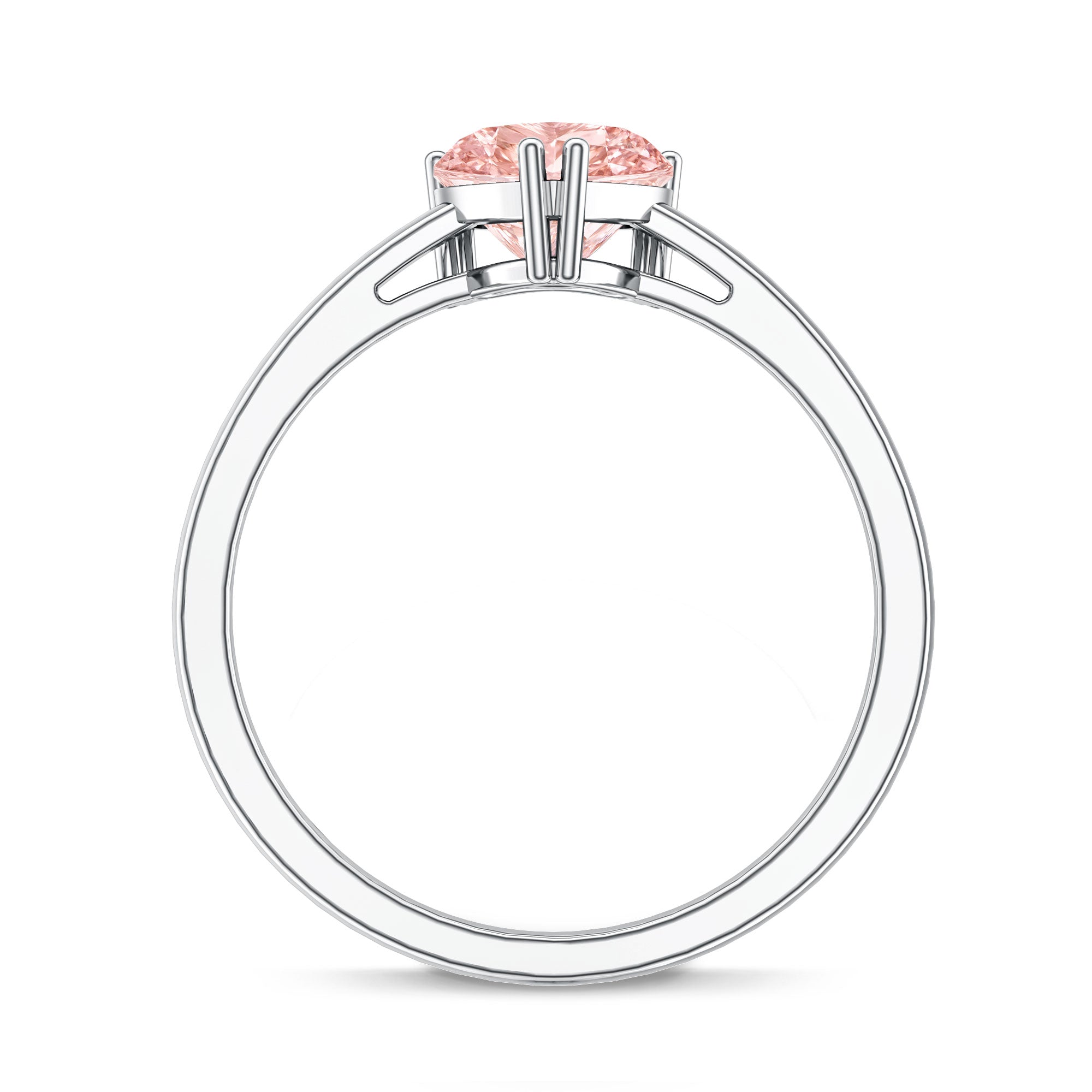 Lab Grown 1 Carat Pink Diamond Solitaire Promise Ring with IGI Certificate Fancy Pink - VS1 - Rosec Jewels