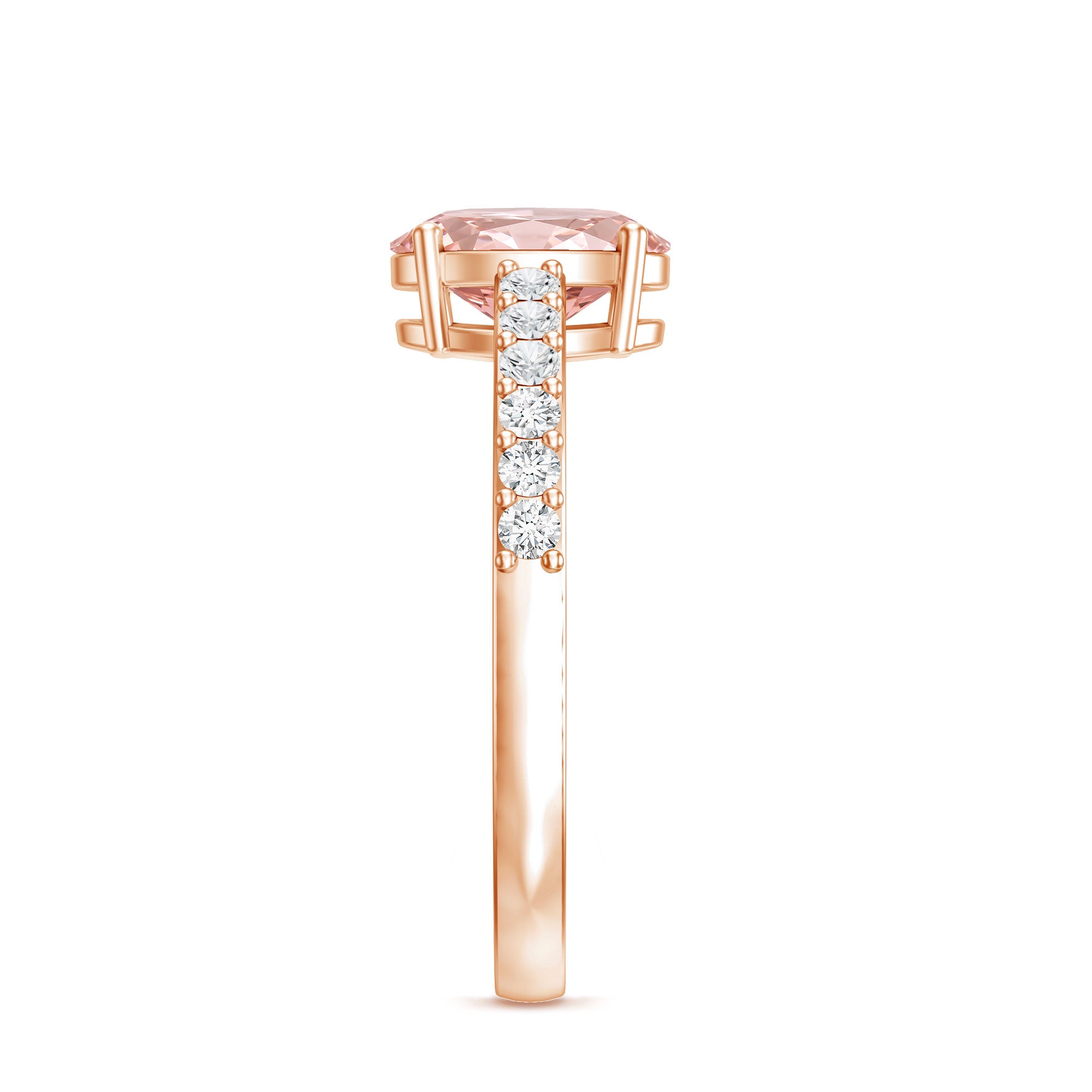 IGI Certified 1 Carat Lab Grown Pink Diamond Oval Engagement Ring for Women Fancy Pink - VS1 - Rosec Jewels