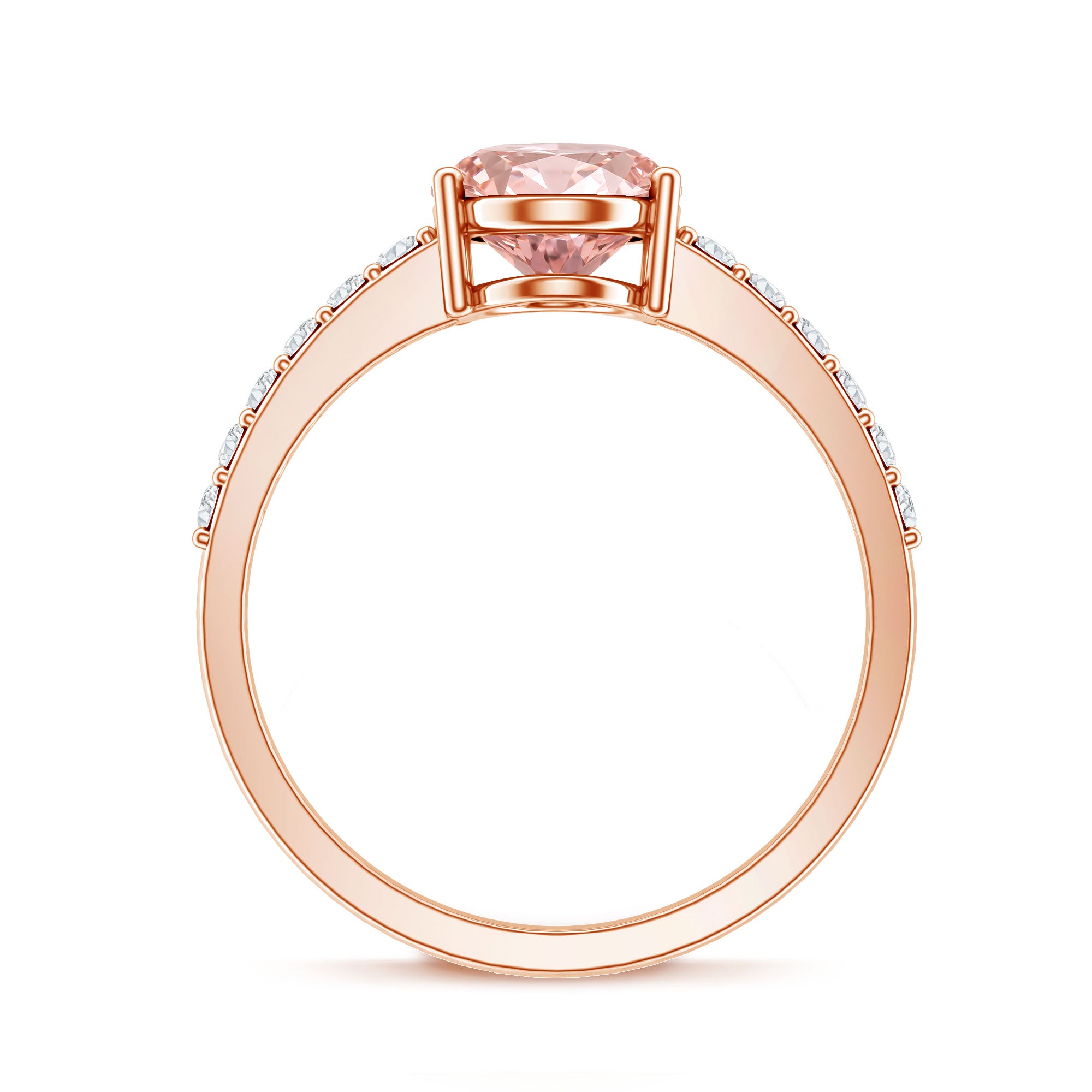 Rosec Jewels-IGI Certified 2 Carat Lab Grown Oval Pink Diamond Engagement Ring with Side Stones