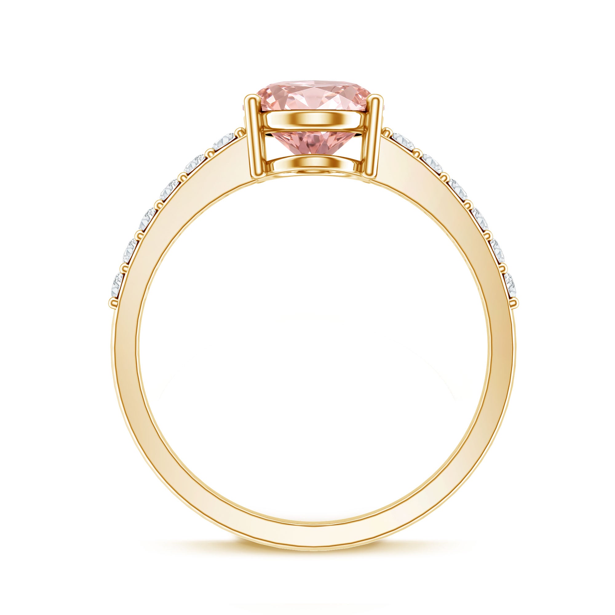 Rosec Jewels-IGI Certified 2 Carat Lab Grown Oval Pink Diamond Engagement Ring with Side Stones