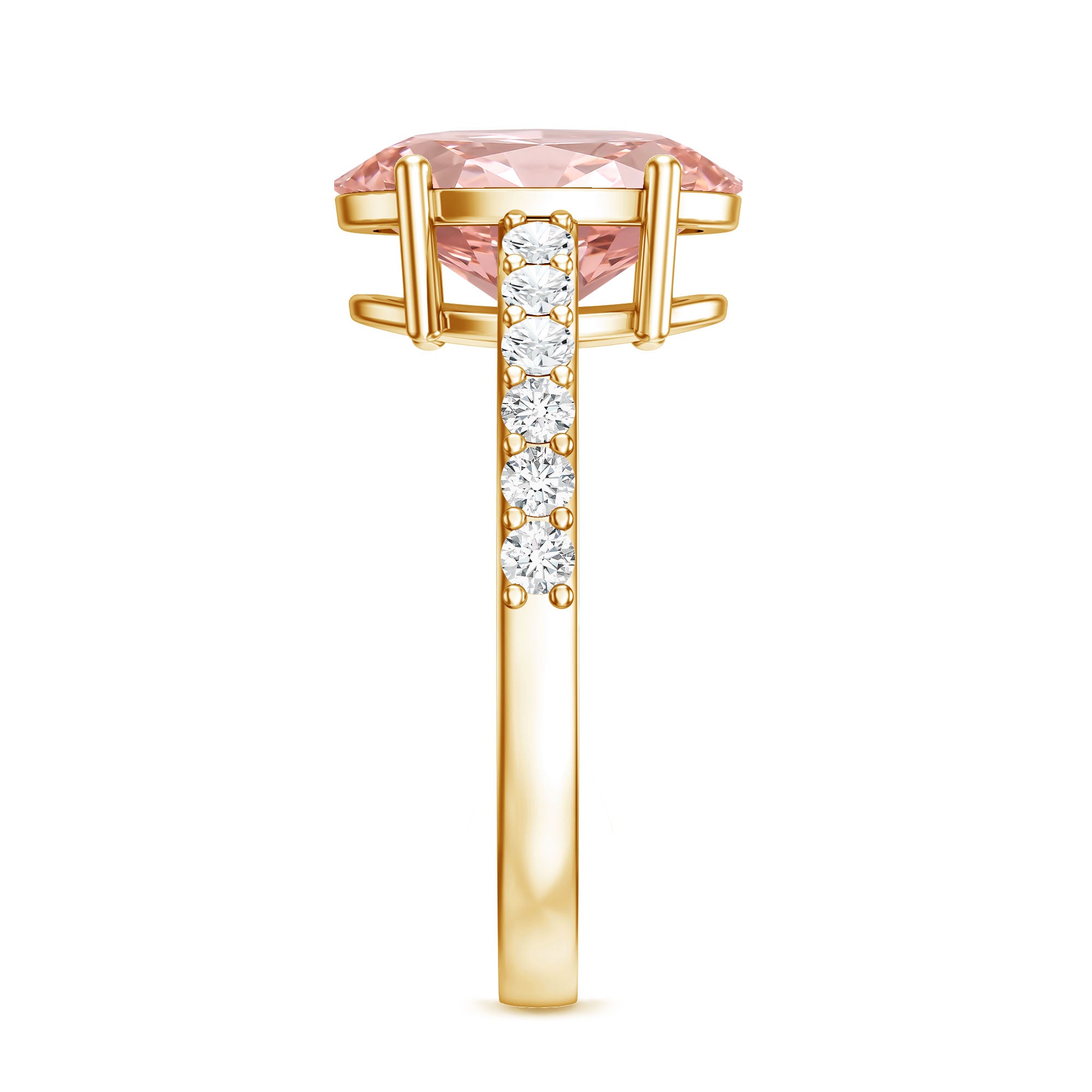 Rosec Jewels-3 Carat Lab Grown Pink Diamond Oval Solitaire Engagement Ring IGI Certified