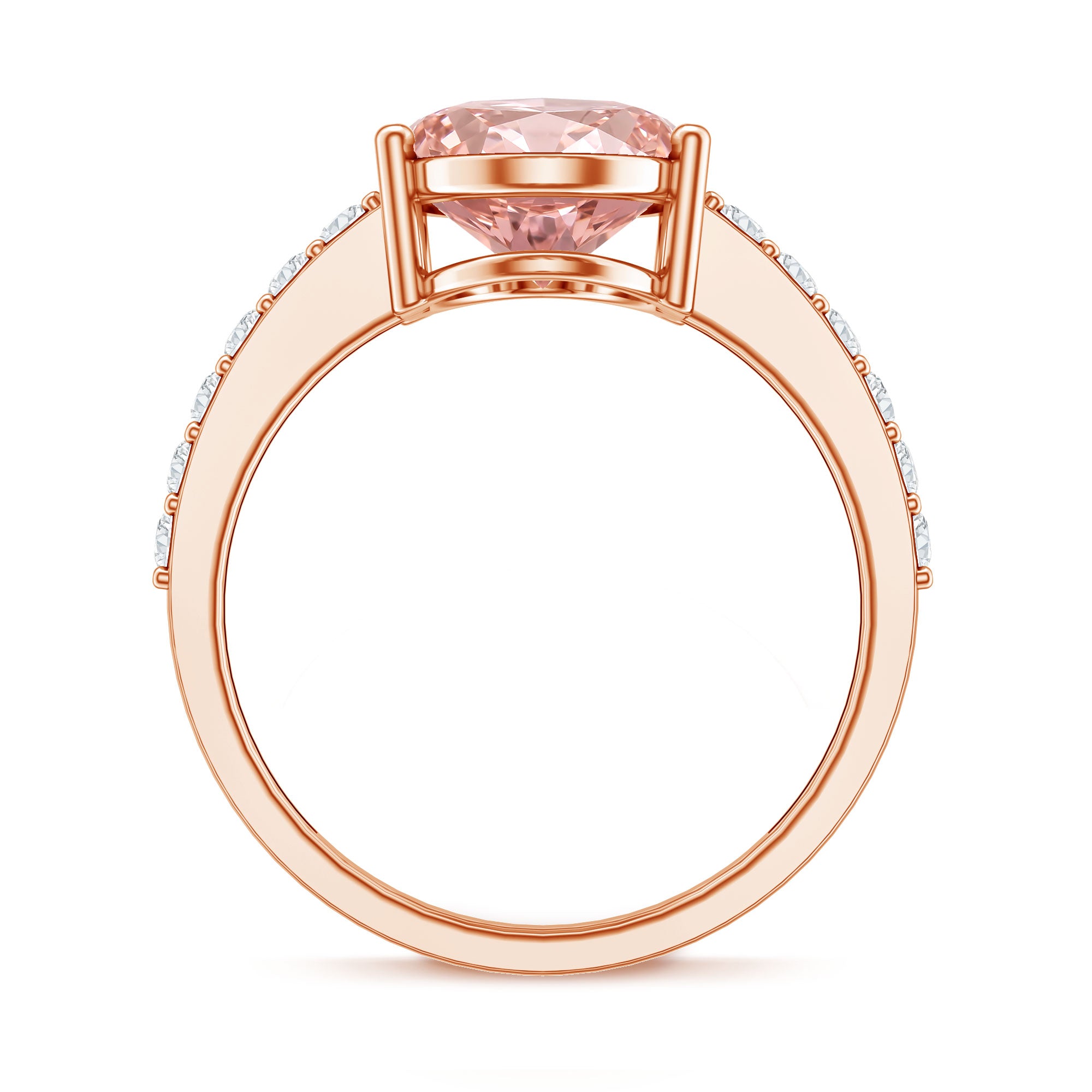 Elongated Oval Lab Grown Pink Diamond 4 Carat Engagement Ring IGI Certified Fancy Pink - VS1 - Rosec Jewels
