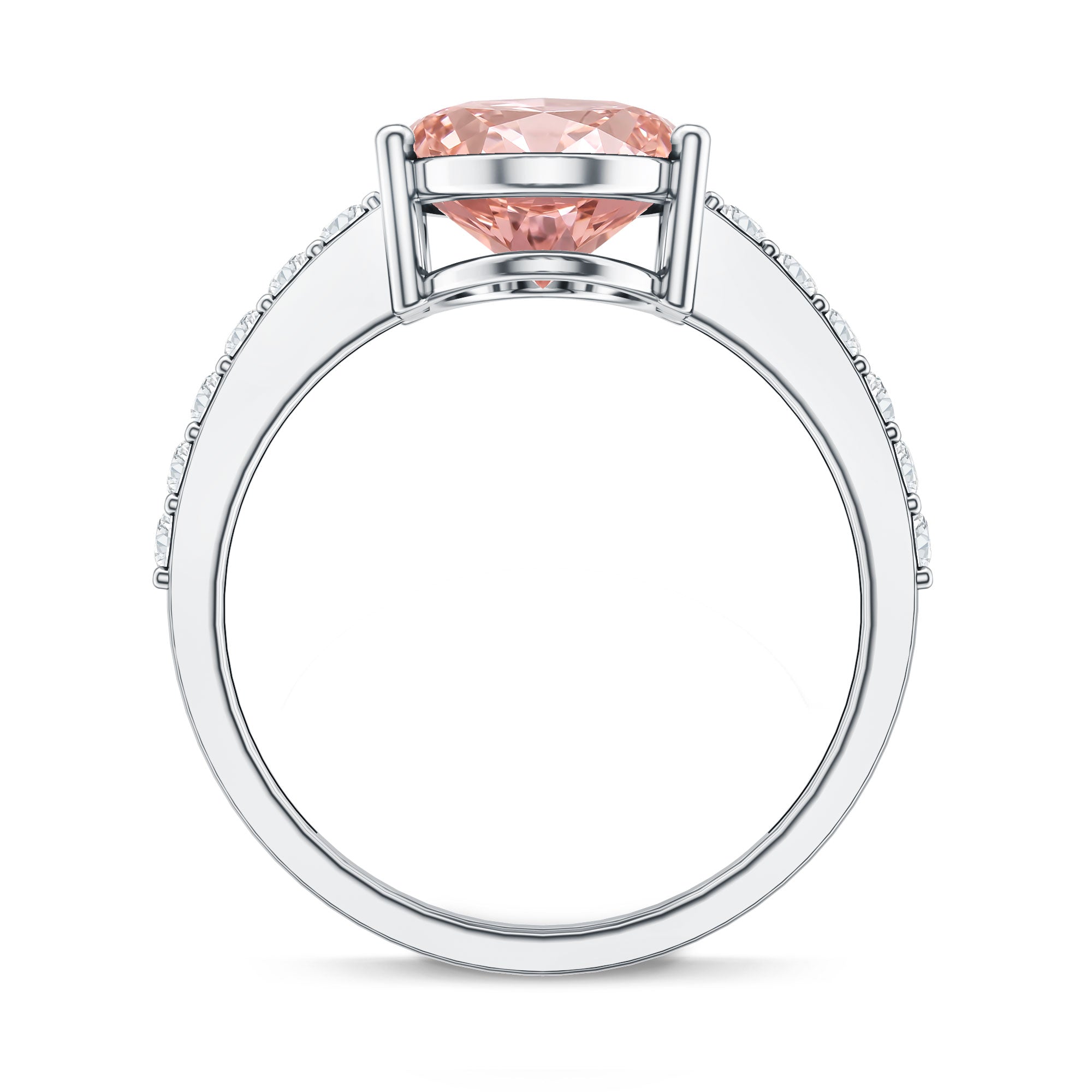 Elongated Oval Lab Grown Pink Diamond 4 Carat Engagement Ring IGI Certified Fancy Pink - VS1 - Rosec Jewels