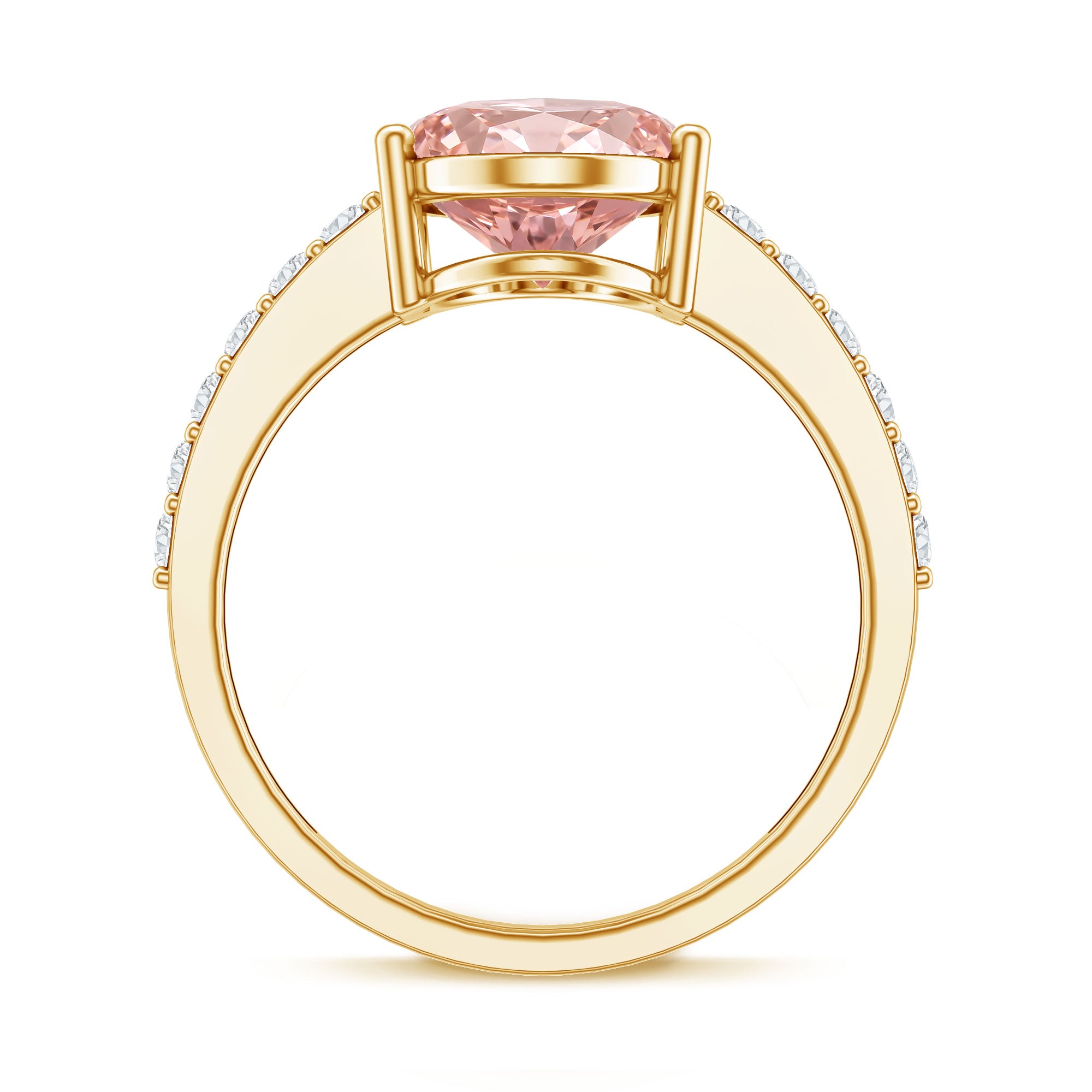 Elongated Oval Lab Grown Pink Diamond 4 Carat Engagement Ring IGI Certified Fancy Pink - VS1 - Rosec Jewels