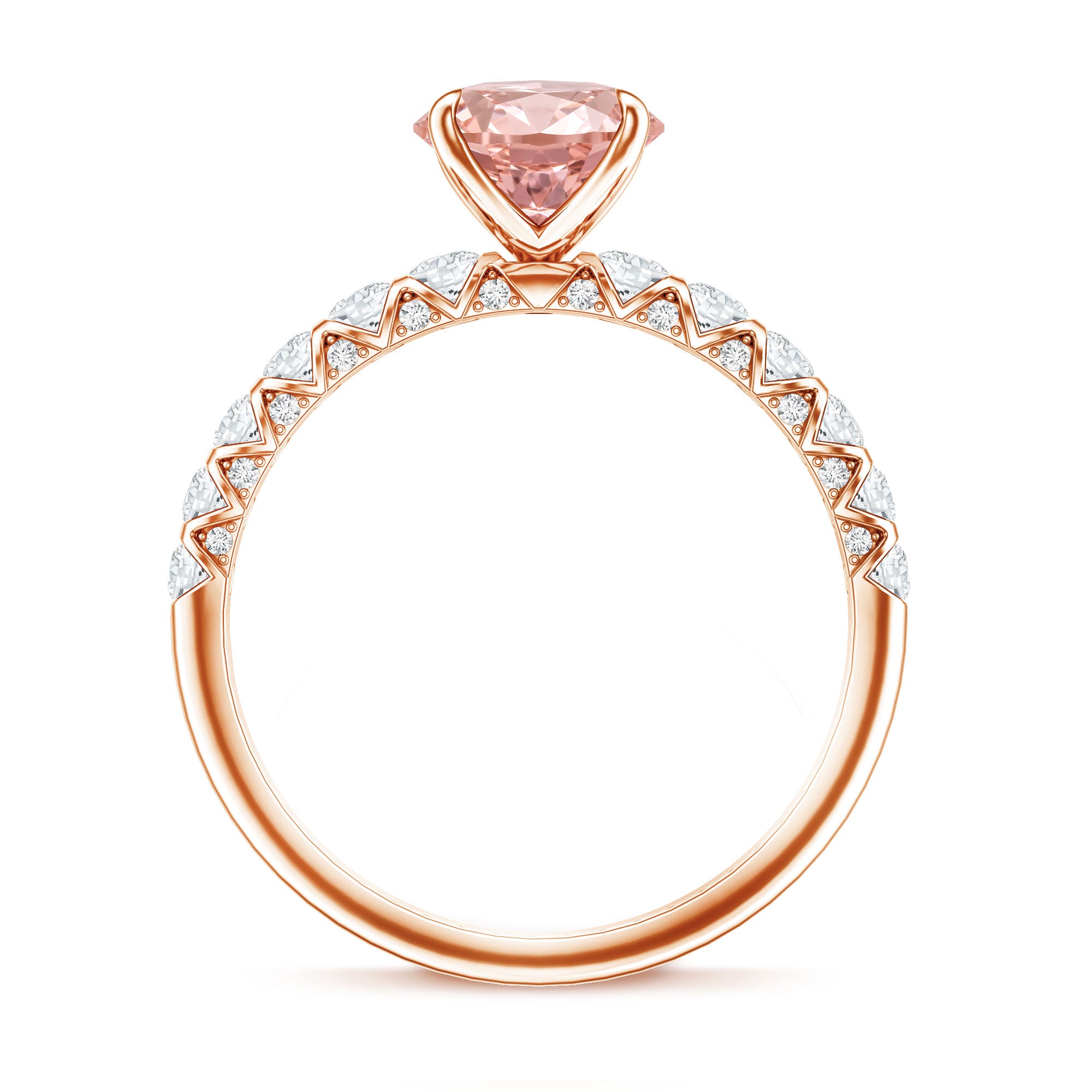 Rosec Jewels-2 Carat Oval Lab Created Pink and White Diamond Engagement Ring with IGI Certificate