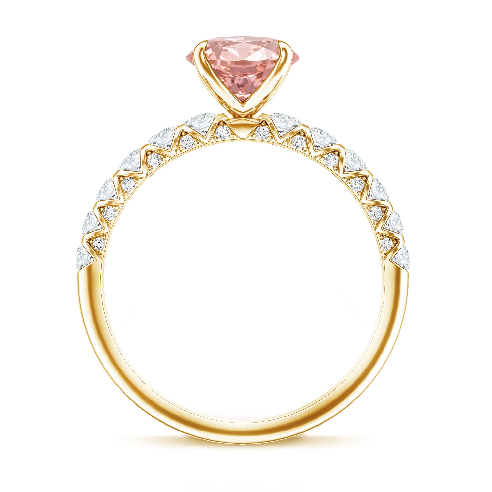 Rosec Jewels-2 Carat Oval Lab Created Pink and White Diamond Engagement Ring with IGI Certificate