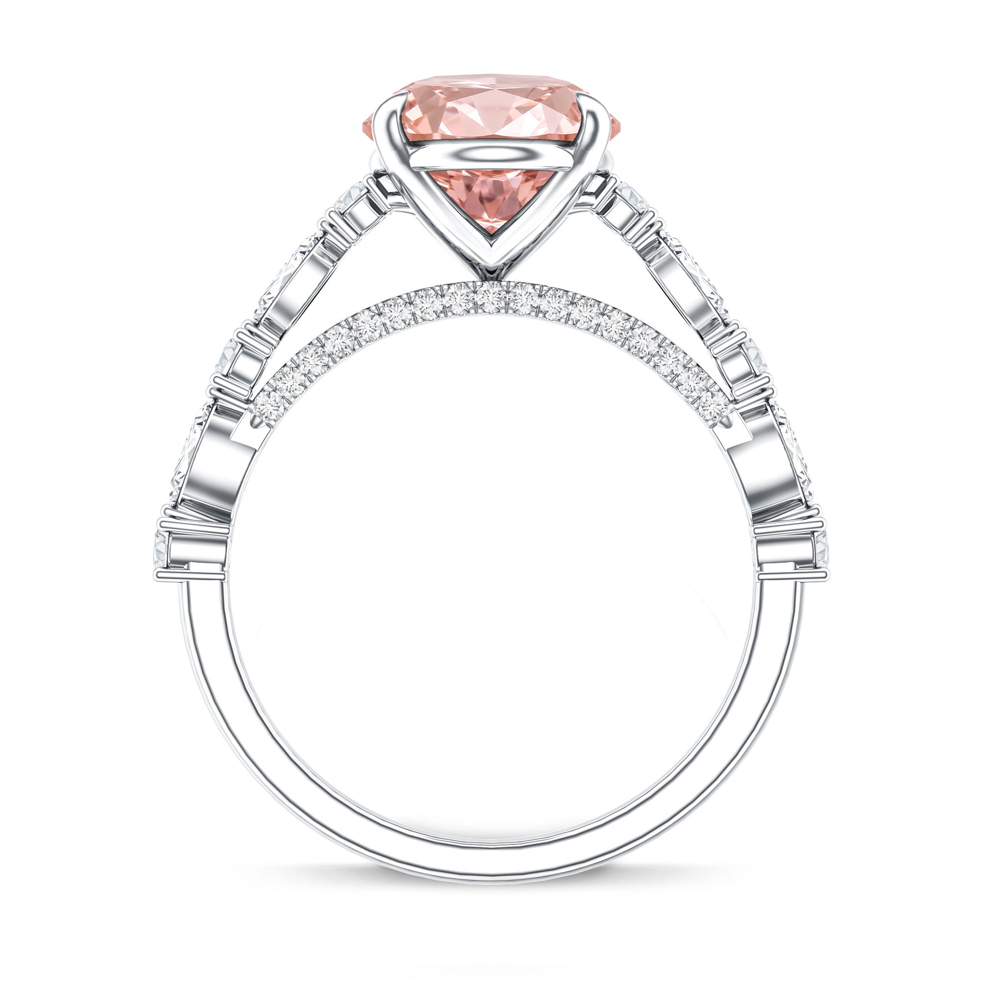 Rosec Jewels-3 Carat Oval Lab Grown Pink Diamond Designer Engagement Ring IGI Certified