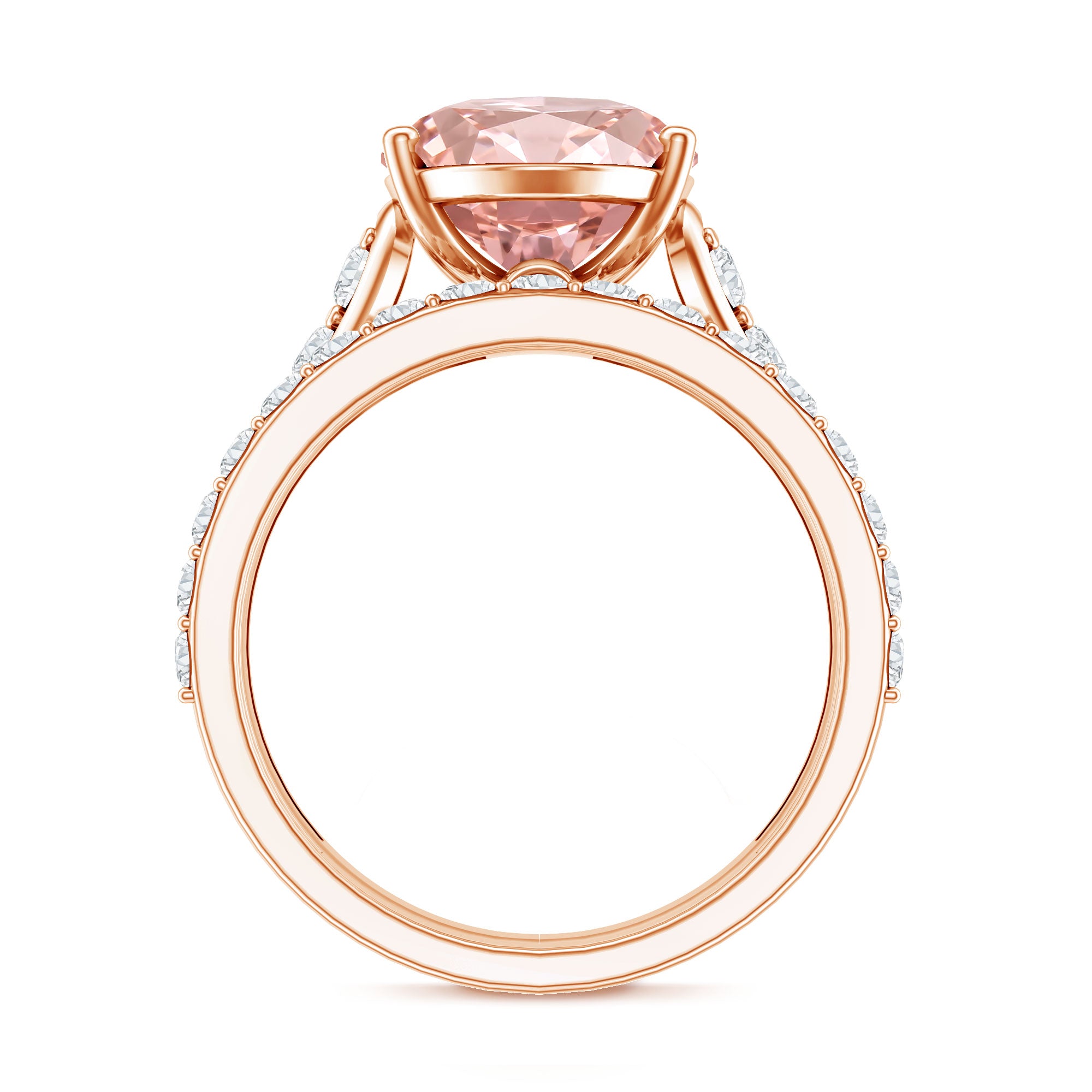 Rosec Jewels-5 Carat IGI Certified Lab Grown Pink Diamond Oval Engagement Ring Set