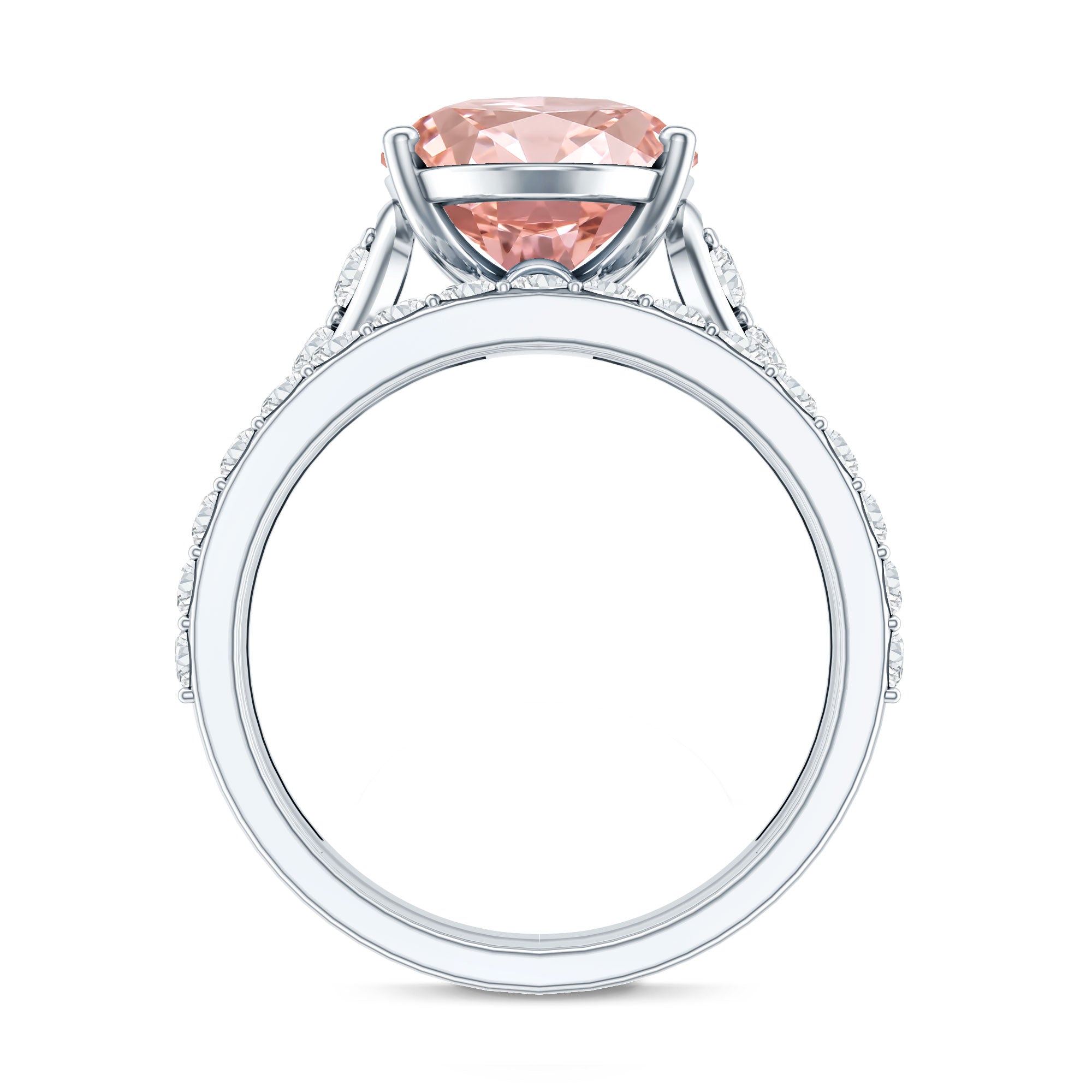 Rosec Jewels-5 Carat IGI Certified Lab Grown Pink Diamond Oval Engagement Ring Set