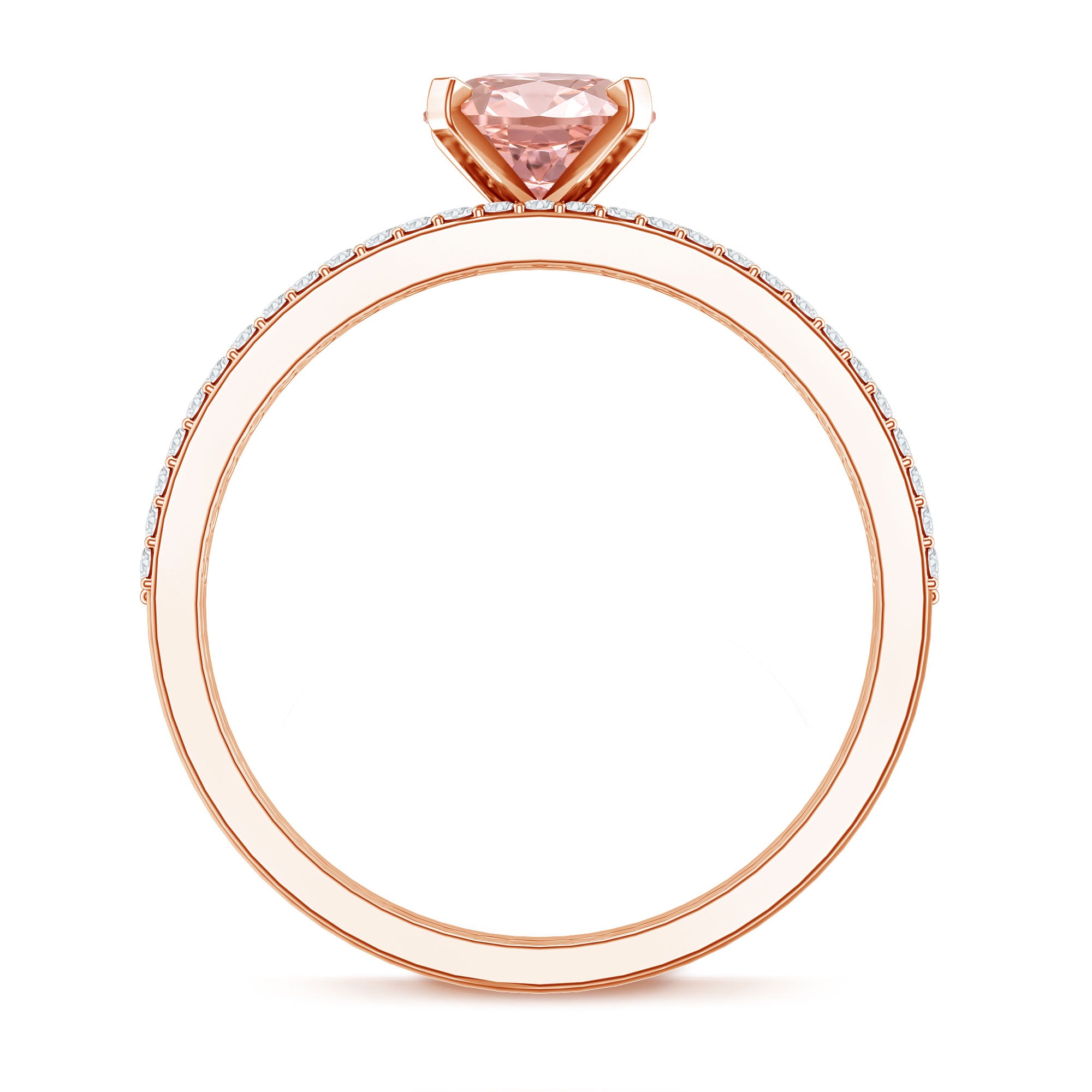 Rosec Jewels-IGI Certified 1 Carat Lab Grown Pink Diamond Oval Wedding Ring Set
