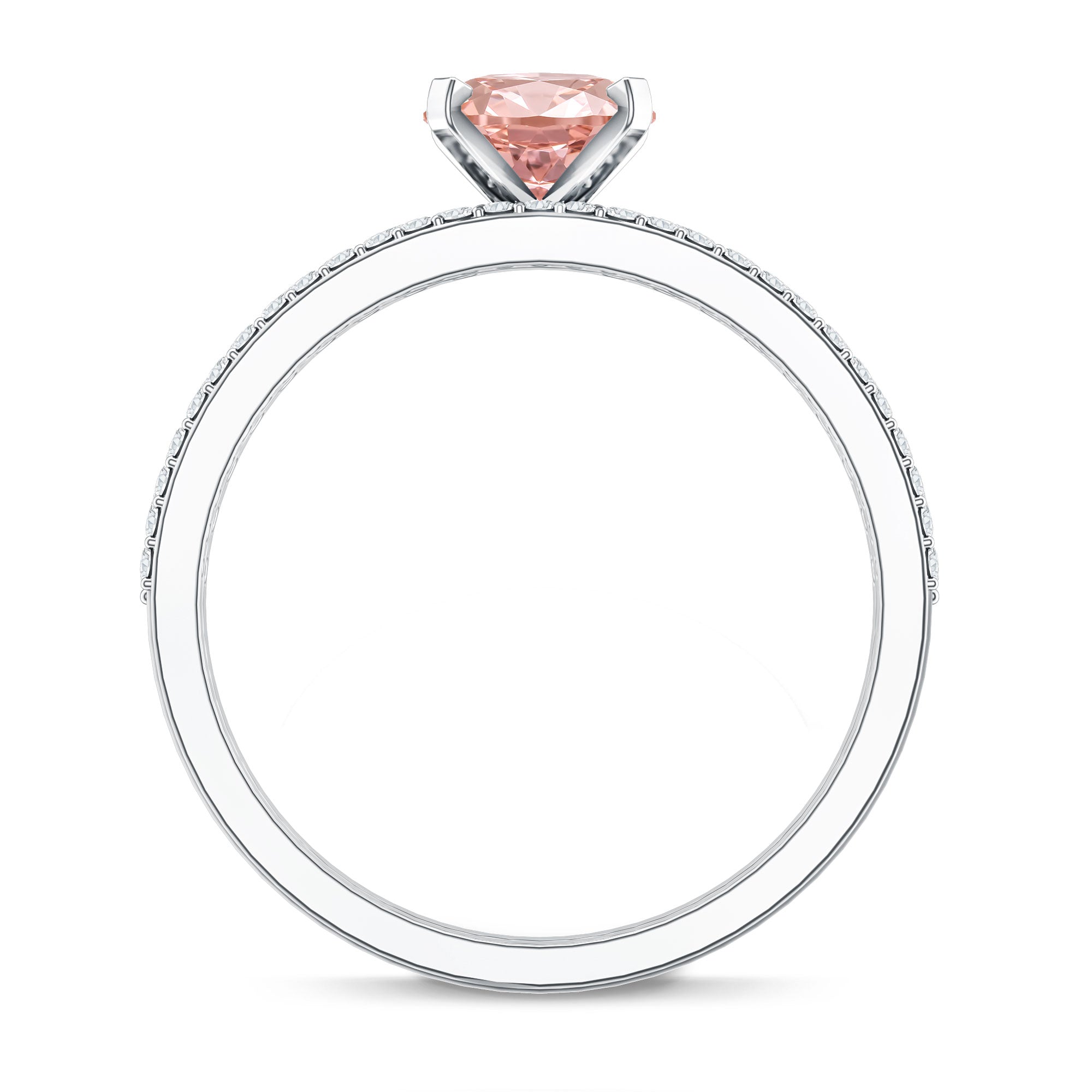Rosec Jewels-IGI Certified 1 Carat Lab Grown Pink Diamond Oval Wedding Ring Set