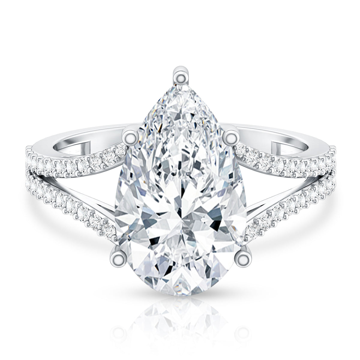 IGI Certified 5 Carat Lab Grown Diamond Statement Engagement Ring with Split Shank Lab - ( E-VS1 ) - Rosec Jewels