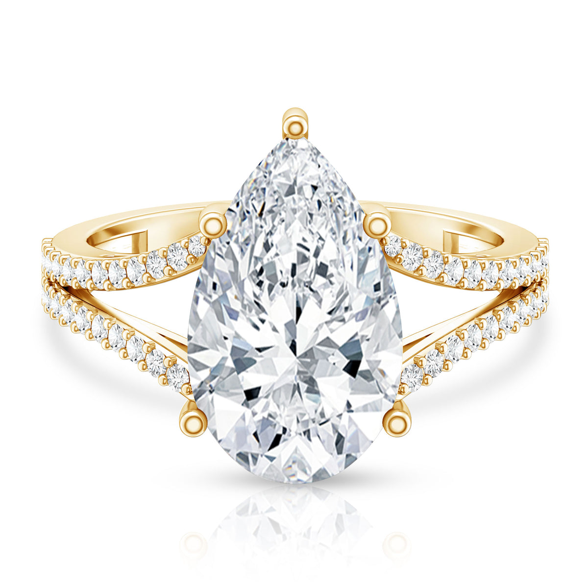 IGI Certified 5 Carat Lab Grown Diamond Statement Engagement Ring with Split Shank Lab - ( E-VS1 ) - Rosec Jewels