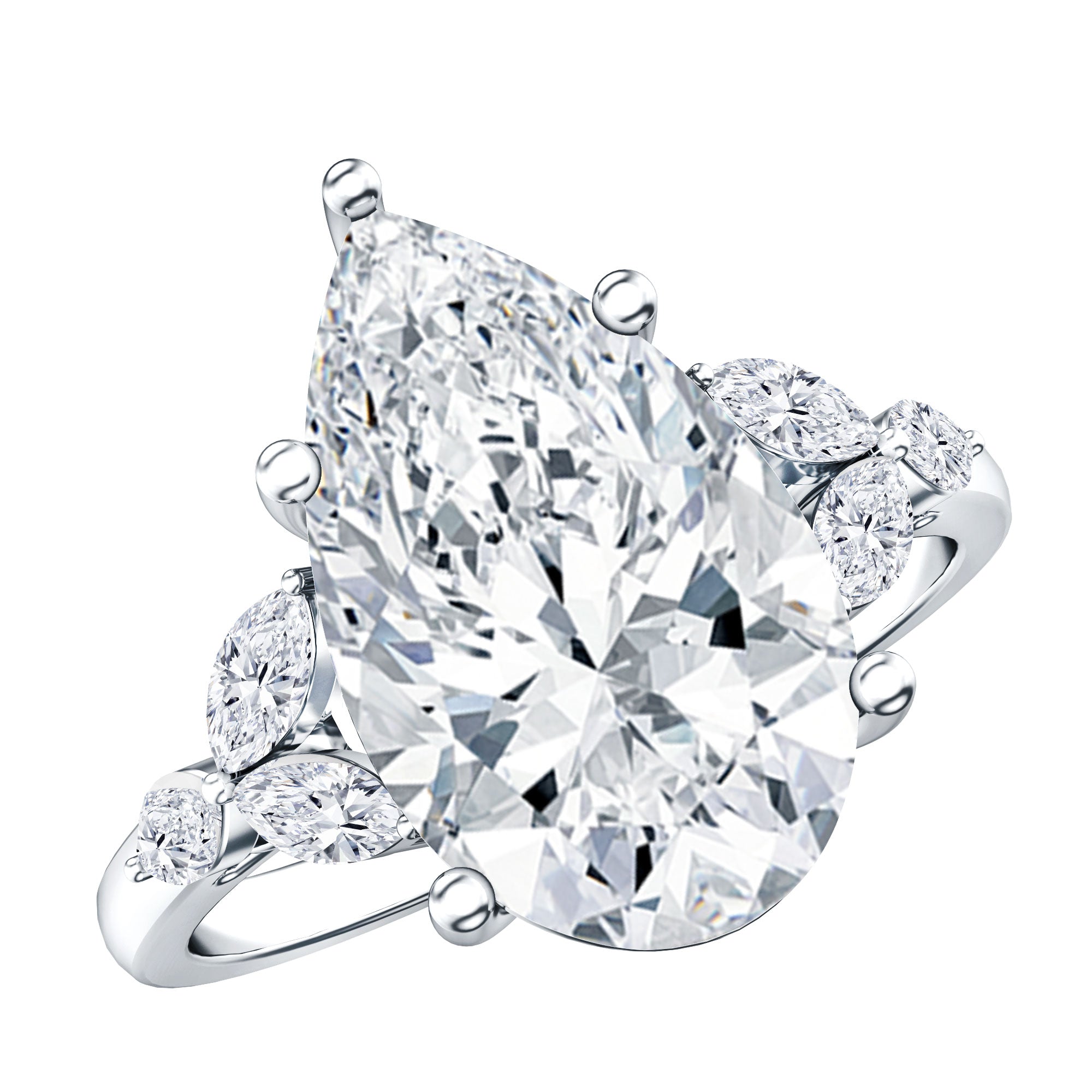 Rosec Jewels-IGI Certified 4 Ct Lab Grown Diamond Large Statement Ring for Women