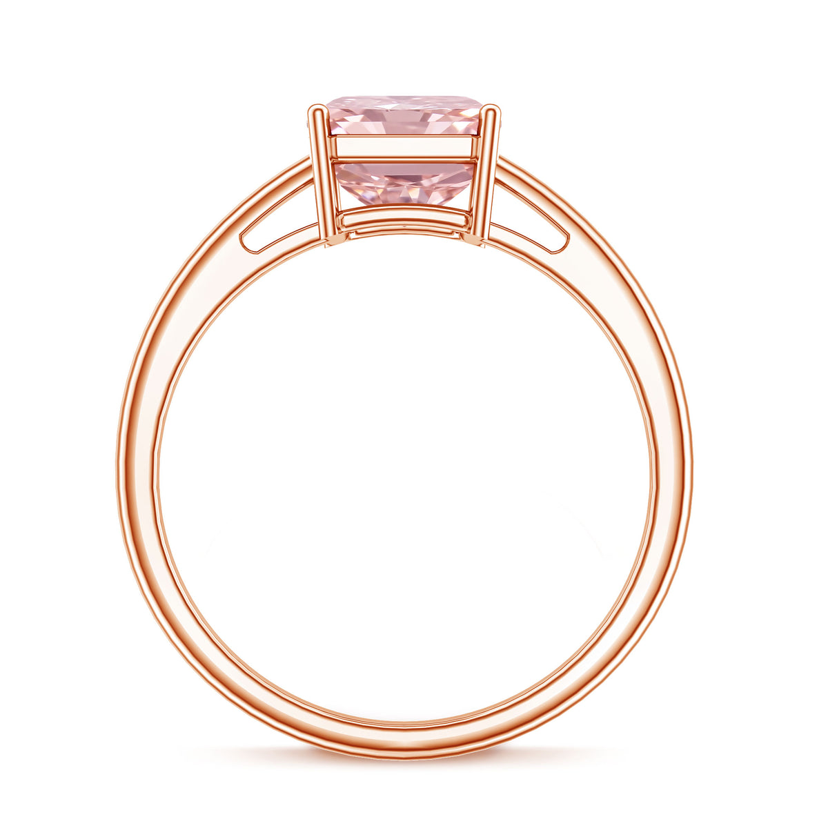 Solitaire 3 Carat Lab Grown Pink Diamond Radiant Cut Engagement Ring IGI Certified Fancy Pink - VS1 - Rosec Jewels
