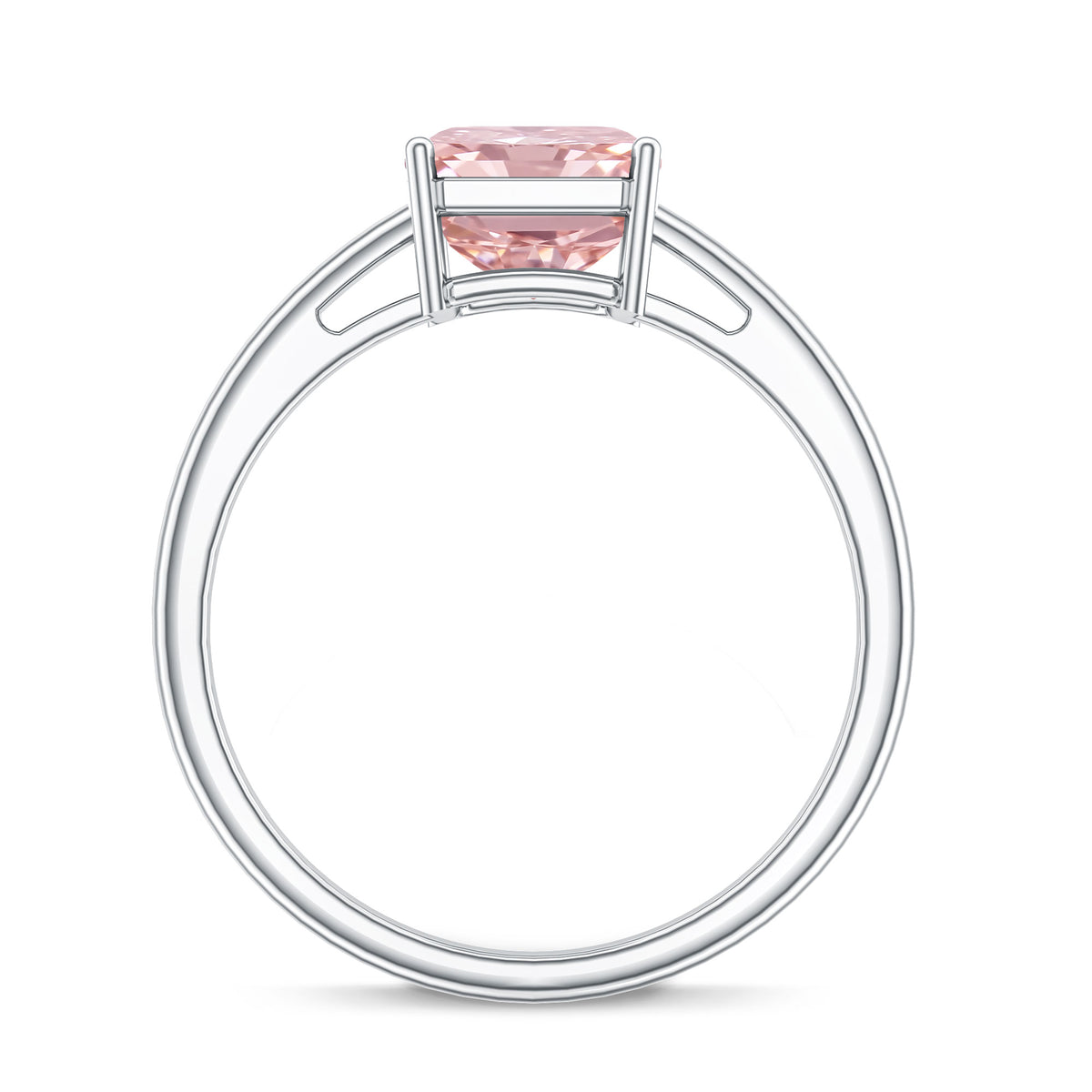 Solitaire 3 Carat Lab Grown Pink Diamond Radiant Cut Engagement Ring IGI Certified Fancy Pink - VS1 - Rosec Jewels