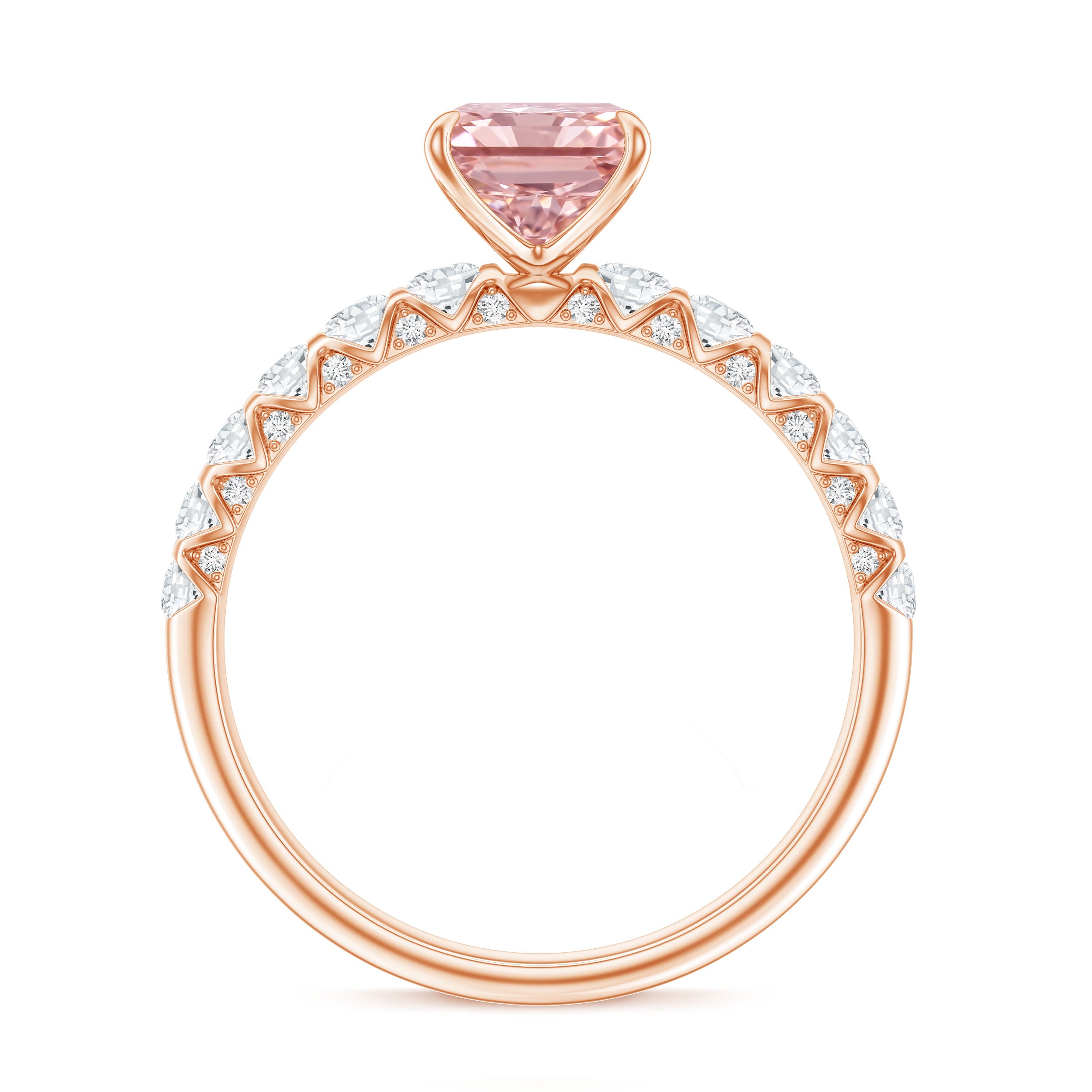 Rosec Jewels-Lab Grown Pink Diamond 2 Carat Radiant Cut Engagement Ring IGI Certified