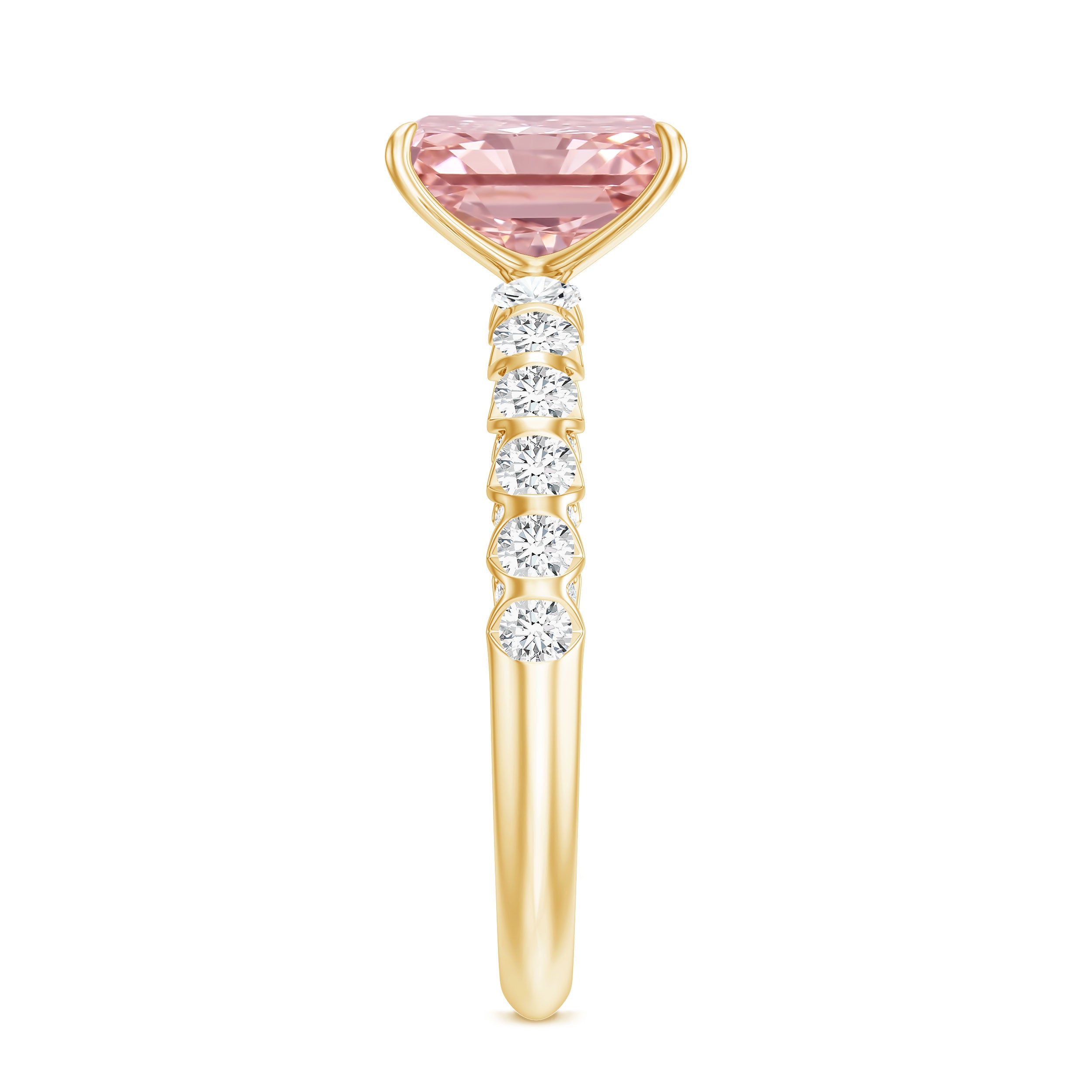 Rosec Jewels-Lab Grown Pink Diamond 2 Carat Radiant Cut Engagement Ring IGI Certified