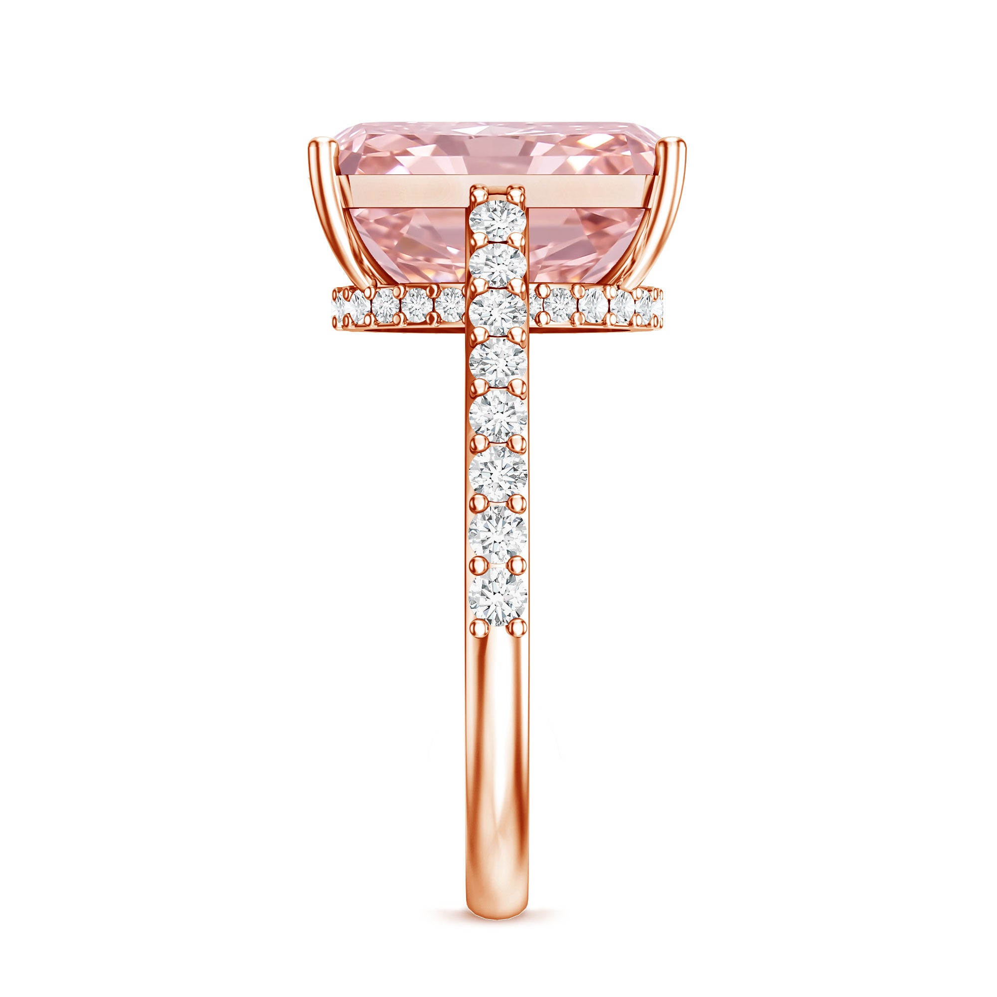 Rosec Jewels-Radiant Cut 5 Carat Lab Grown Pink Diamond Engagement Ring with IGI Certificate
