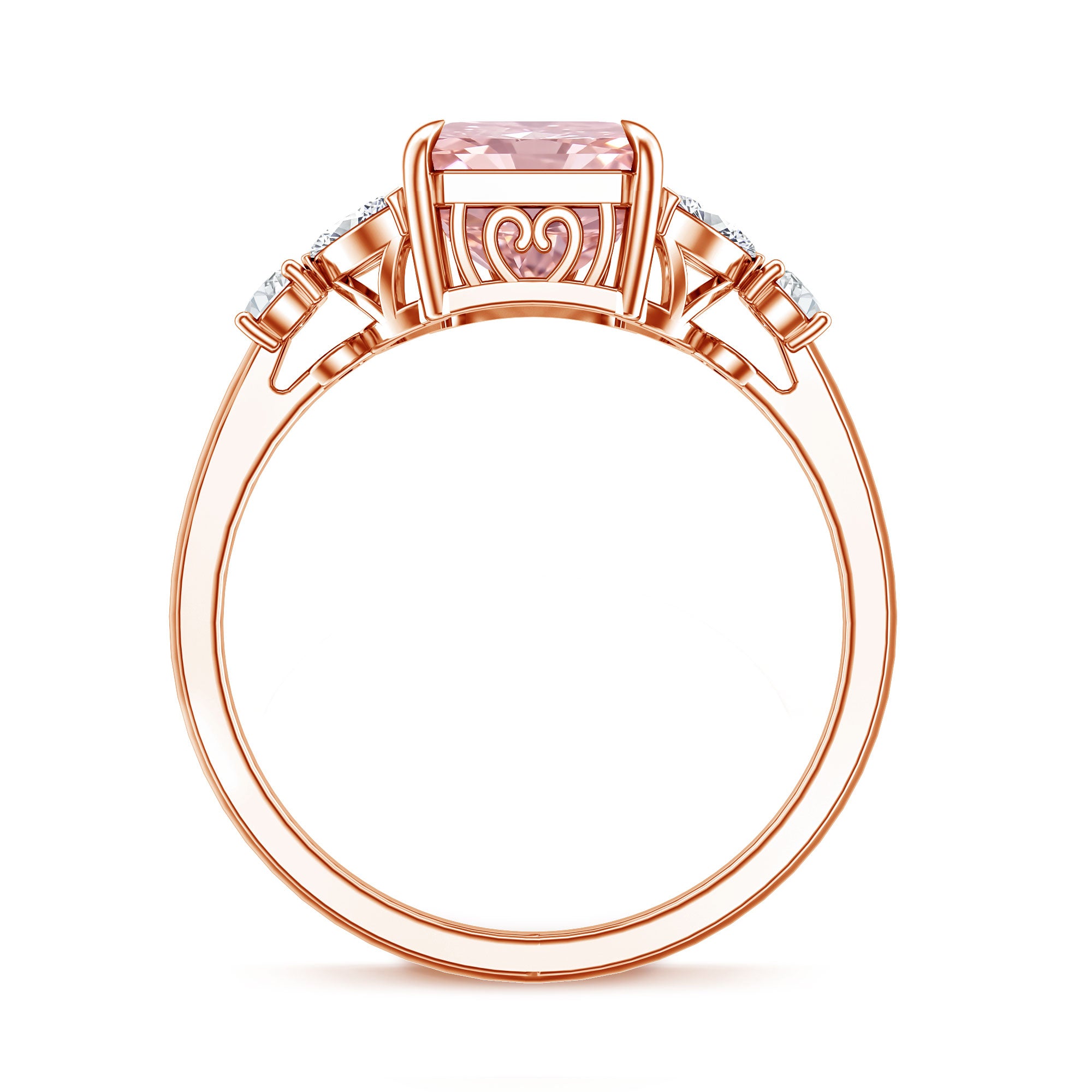 Rosec Jewels-3 Carat Radiant Cut Lab Pink Diamond Engagement Ring IGI Certified