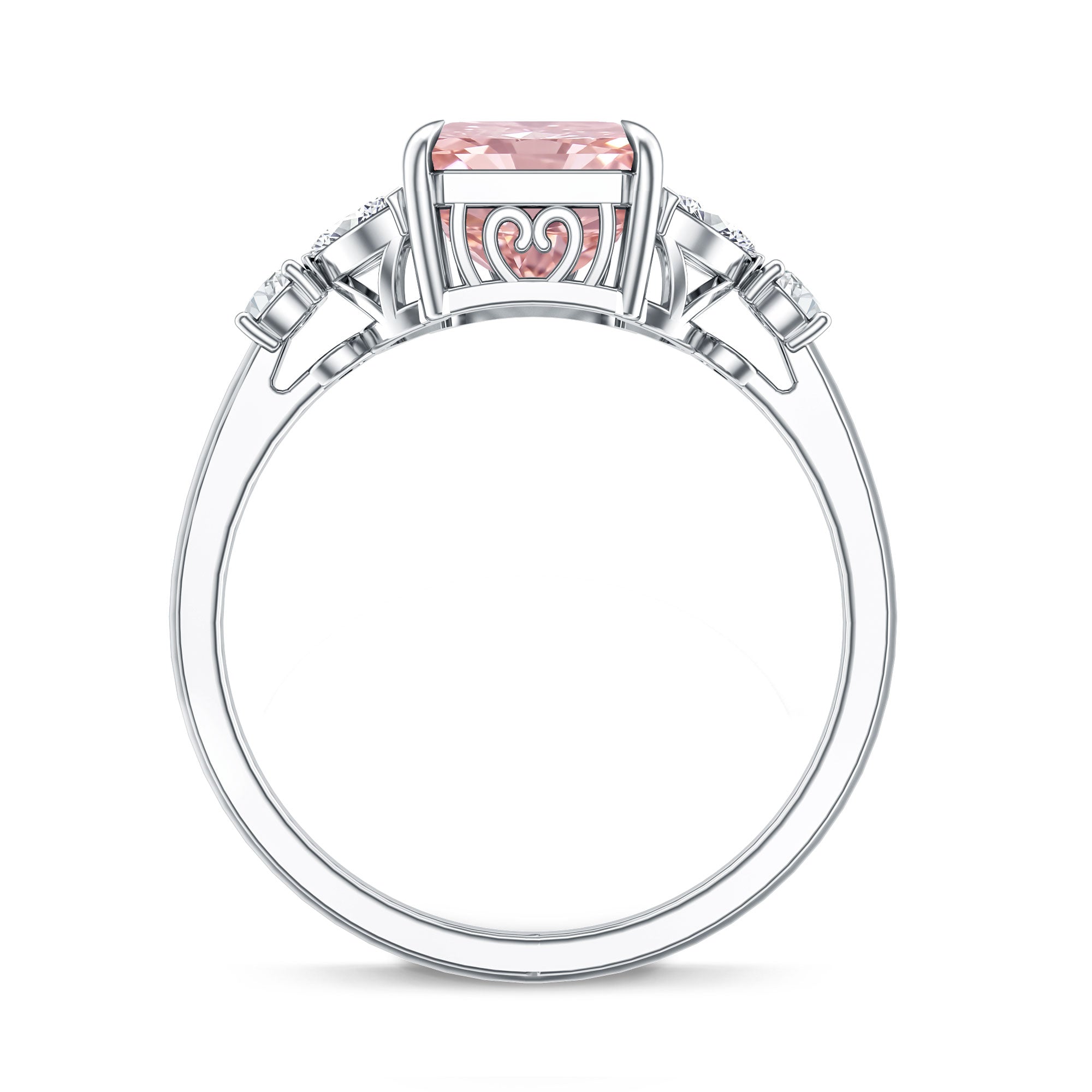 Rosec Jewels-3 Carat Radiant Cut Lab Pink Diamond Engagement Ring IGI Certified