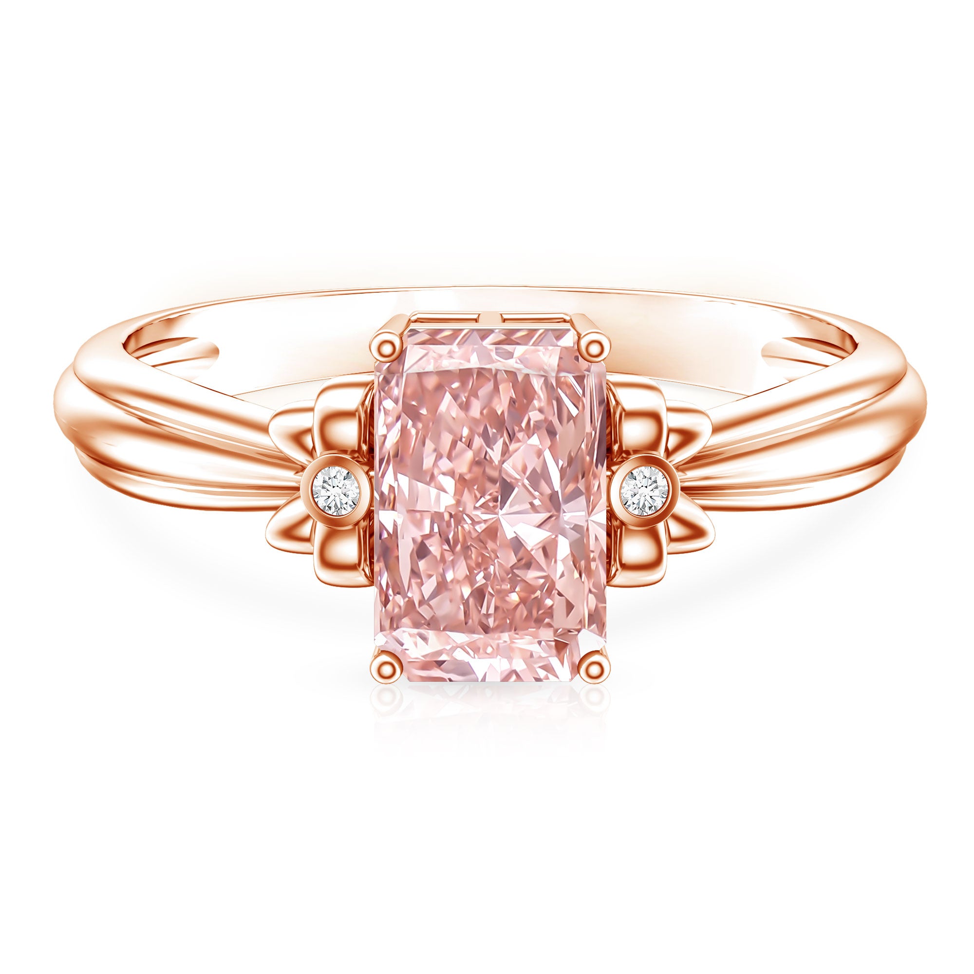 Rosec Jewels-Lab Grown 2 Carat Fancy Pink Diamond Solitaire Engagement Ring IGI Certified