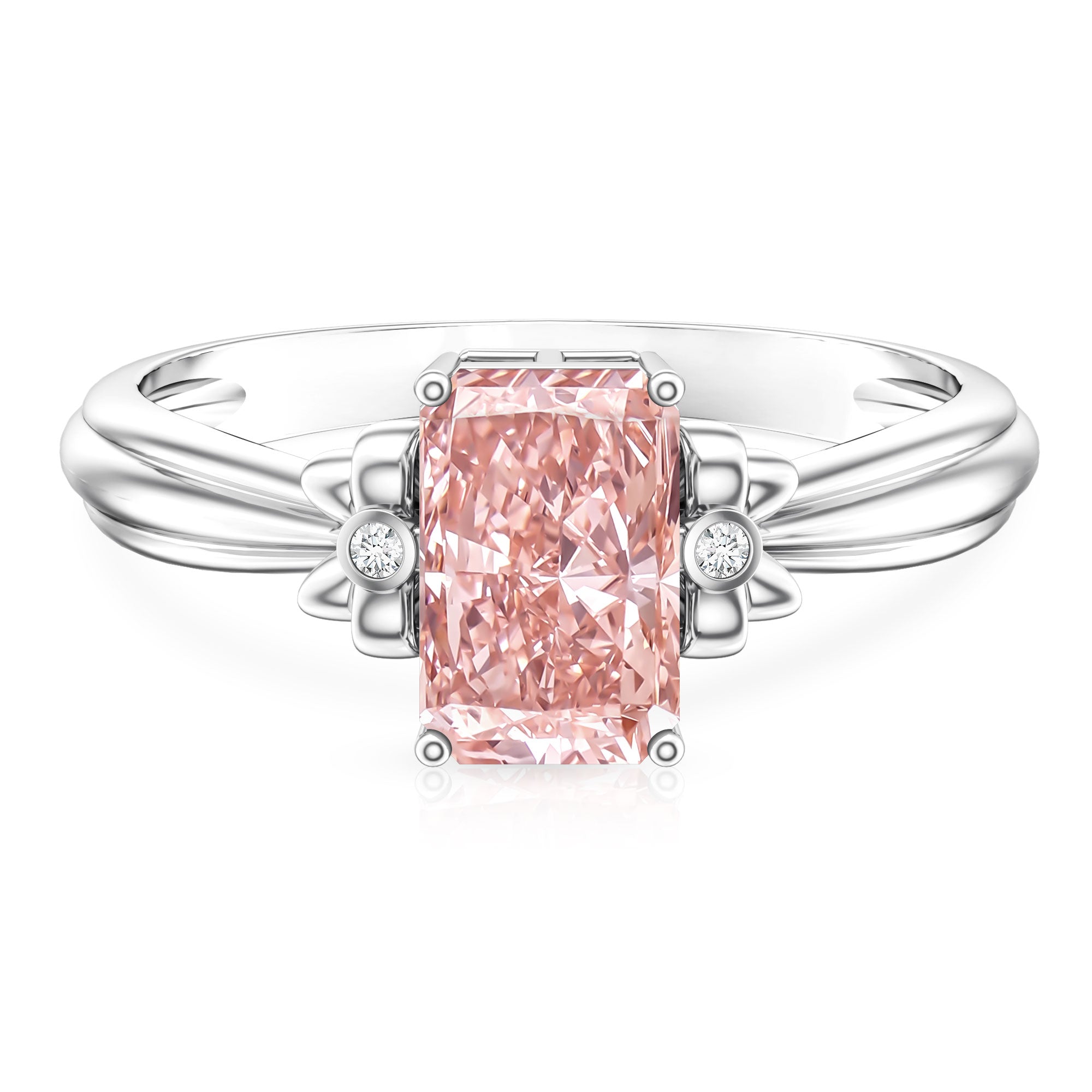 Rosec Jewels-Lab Grown 2 Carat Fancy Pink Diamond Solitaire Engagement Ring IGI Certified