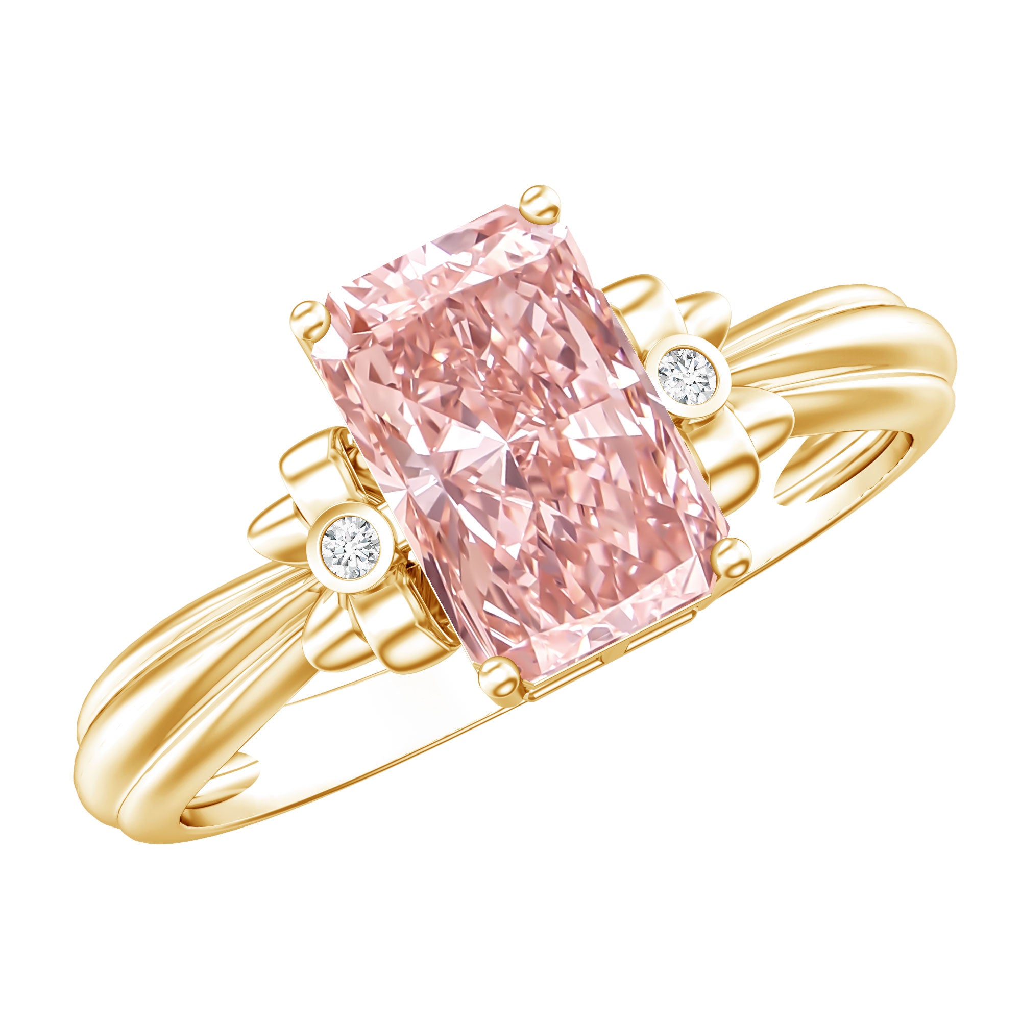 Rosec Jewels-Lab Grown 2 Carat Fancy Pink Diamond Solitaire Engagement Ring IGI Certified