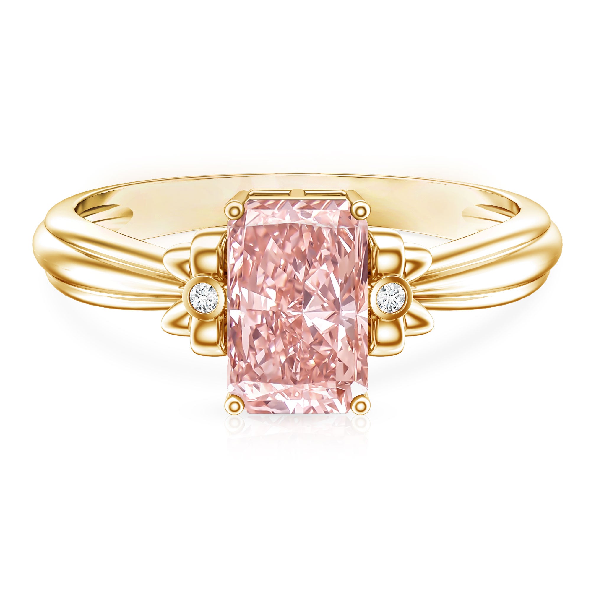 Rosec Jewels-Lab Grown 2 Carat Fancy Pink Diamond Solitaire Engagement Ring IGI Certified