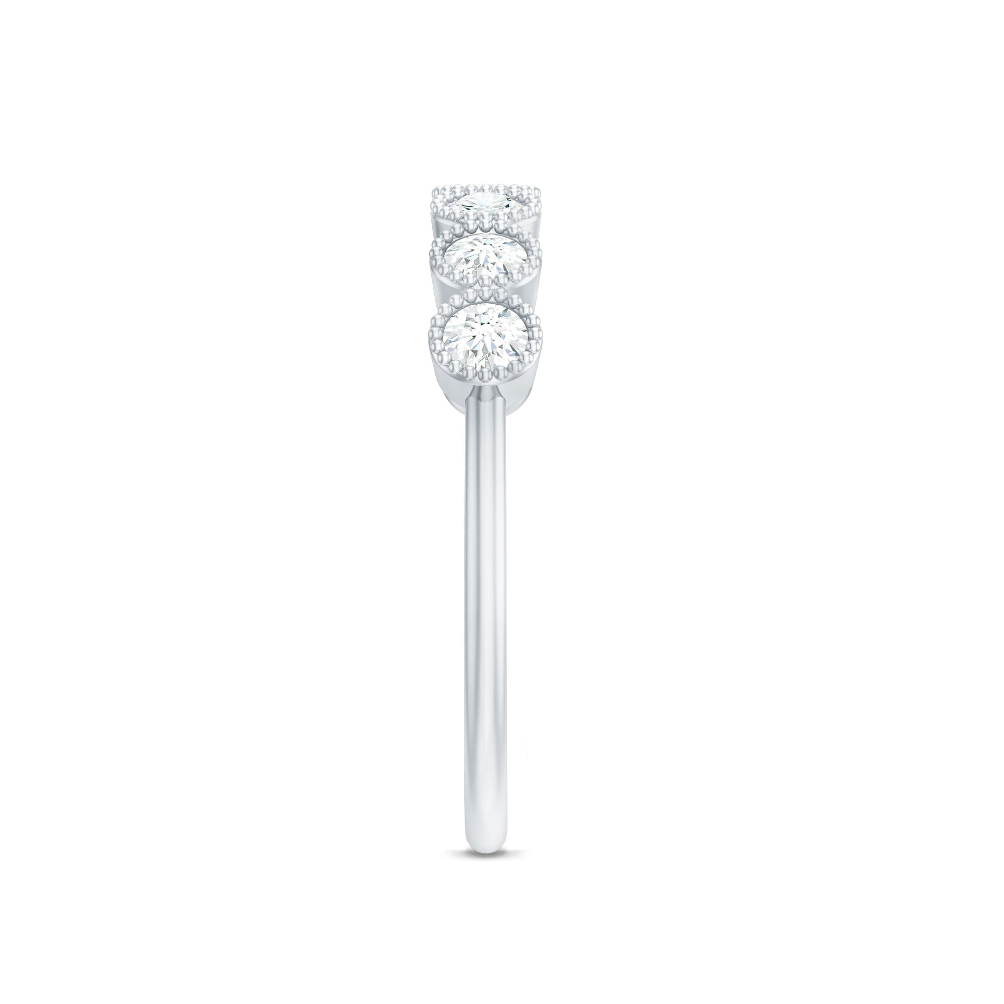 Certified Diamond Anniversary Band in Bezel Setting Natural - ( HI-SI ) - Rosec Jewels