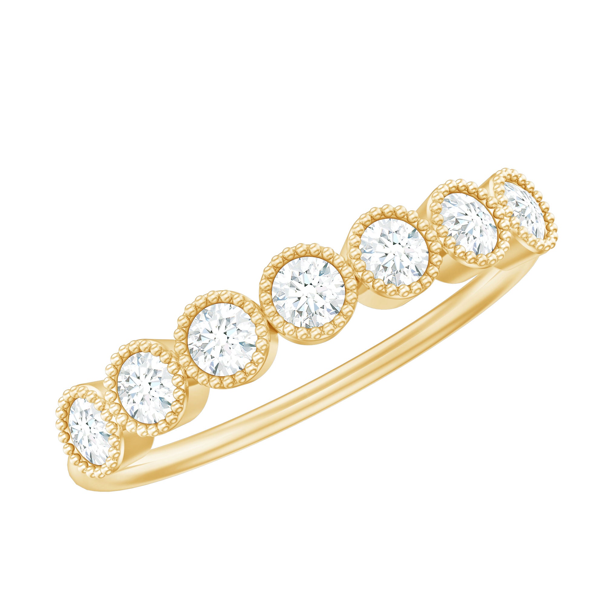 Certified Diamond Anniversary Band in Bezel Setting Natural - ( HI-SI ) - Rosec Jewels