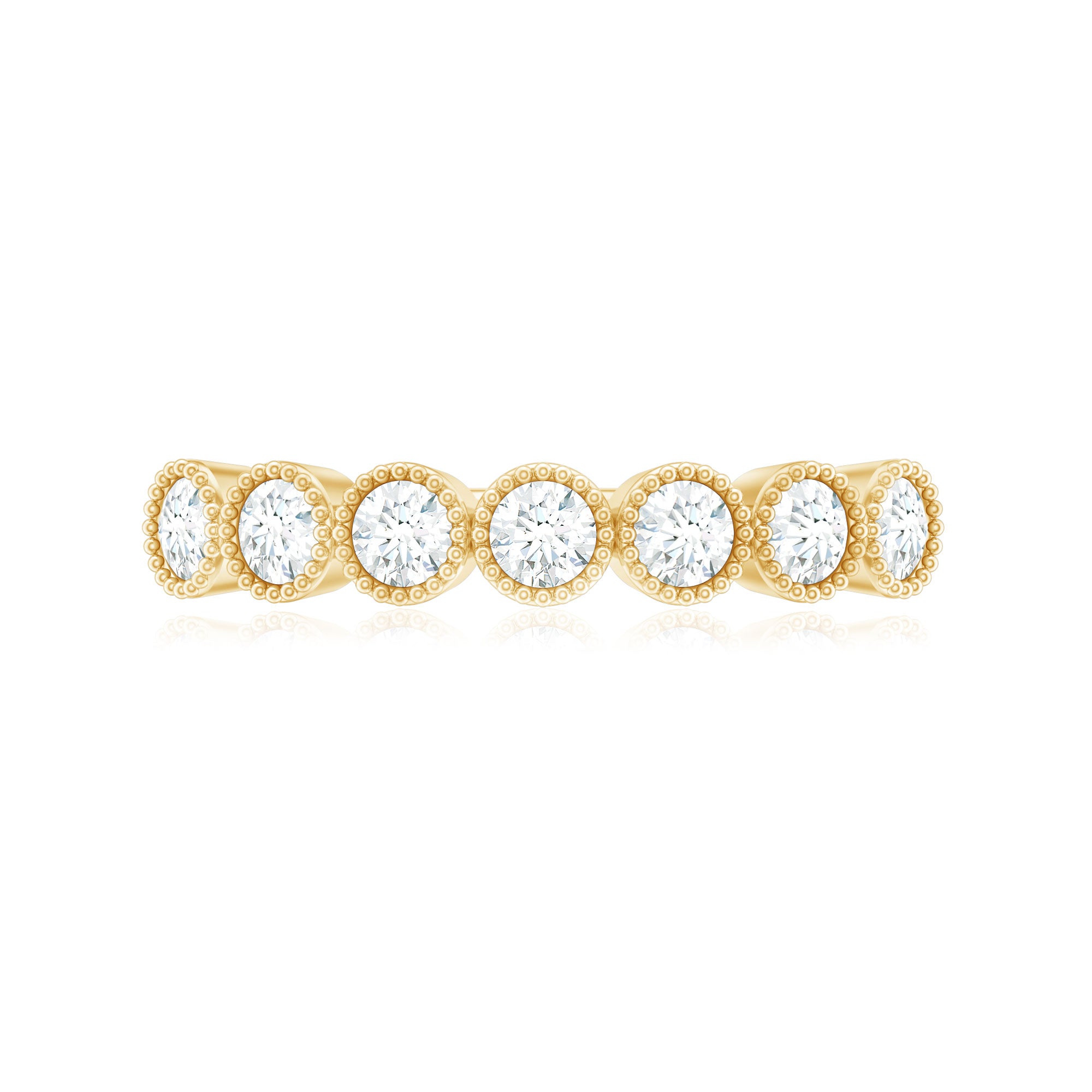 Certified Diamond Anniversary Band in Bezel Setting Natural - ( HI-SI ) - Rosec Jewels