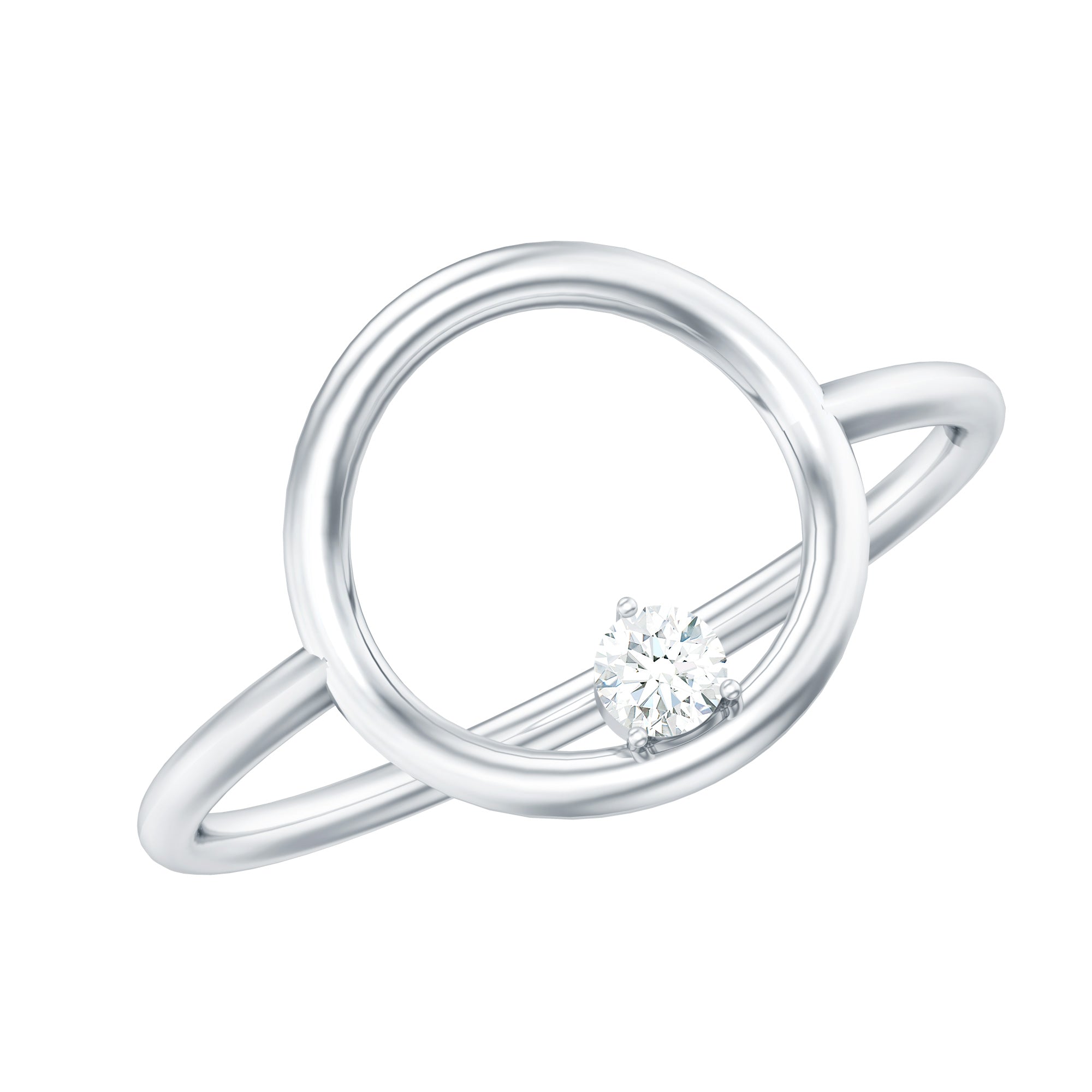 Certified Diamond Open Circle Ring for Women