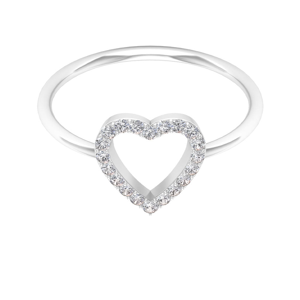 Certified Diamond Open Heart Anniversary Ring