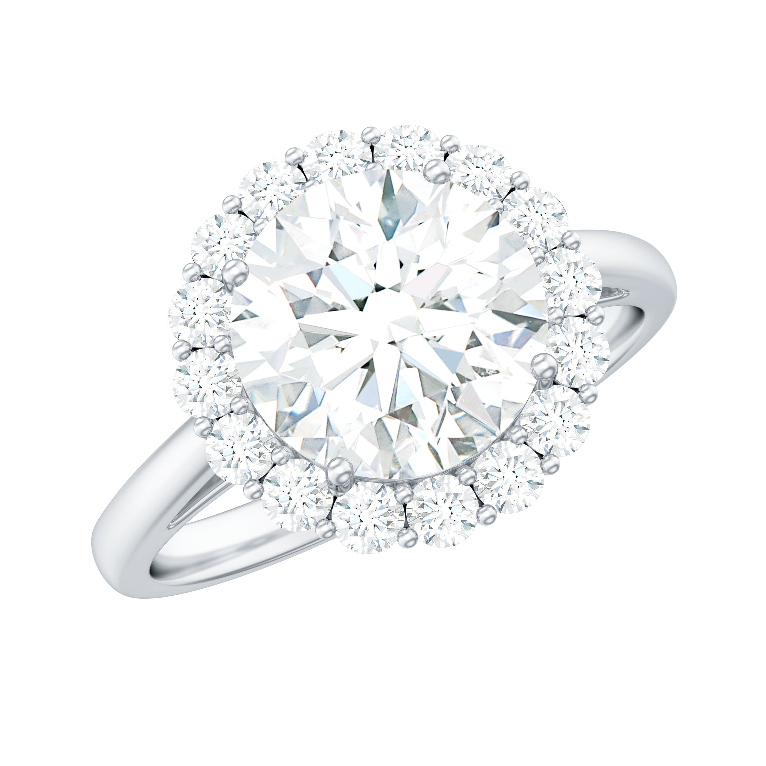 Classic Round Cut Moissanite Big Engagement Ring