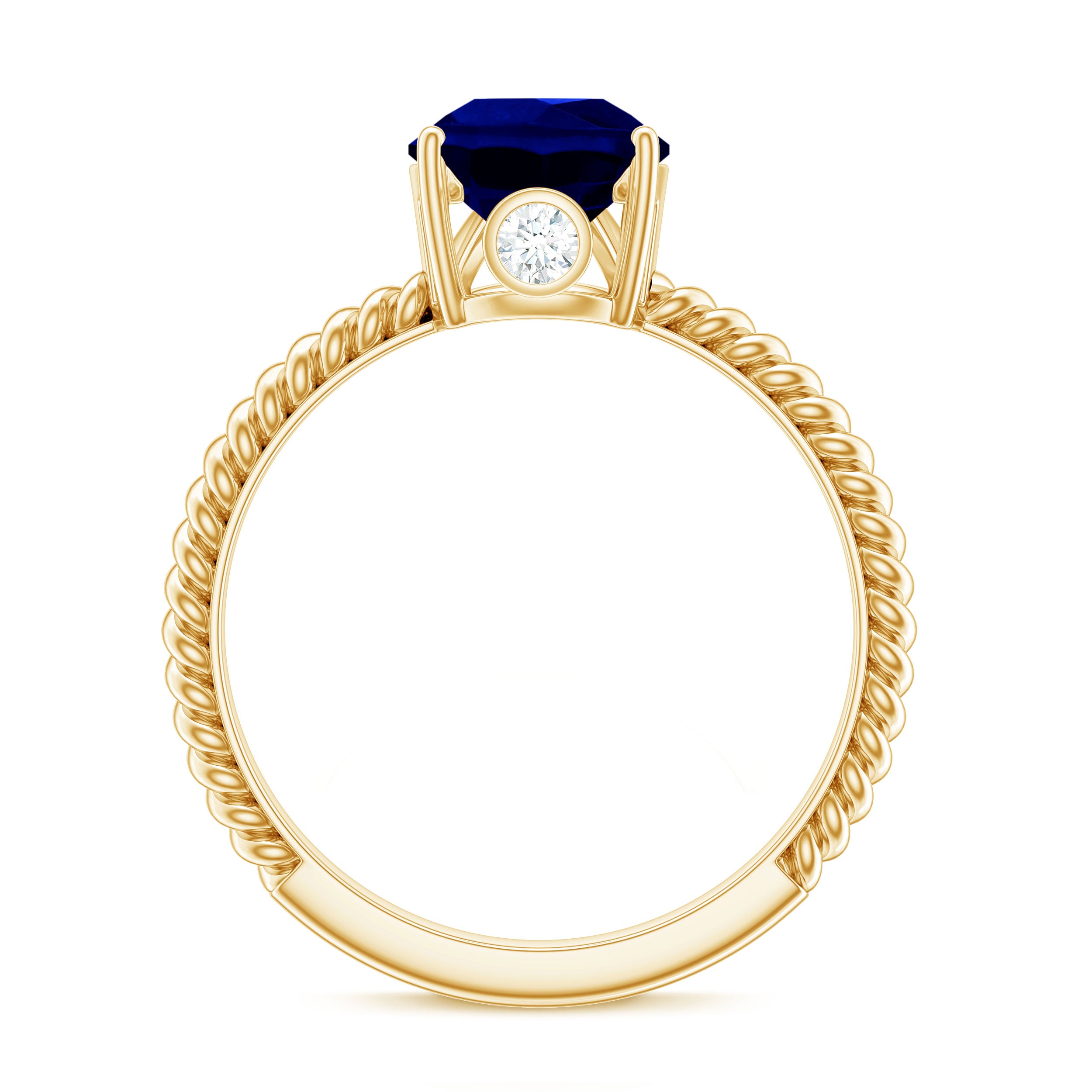 Certified 3 Carat Lab Grown Blue Sapphire Pear Shaped Engagement Ring AAAA - Rosec Jewels