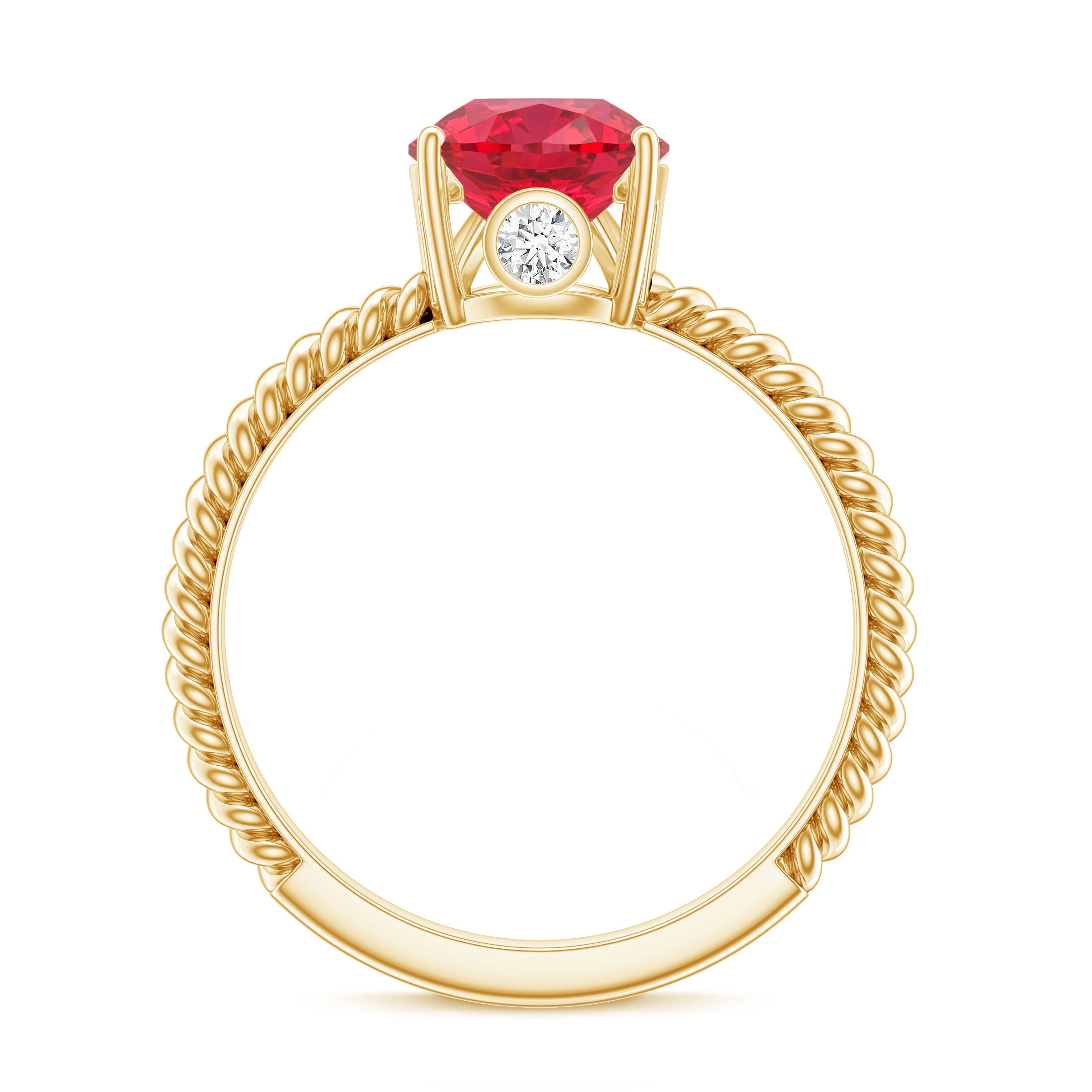2.9 Carat Lab Created Ruby Teardrop Engagement Ring With Surprise Diamonds AAAA - Rosec Jewels