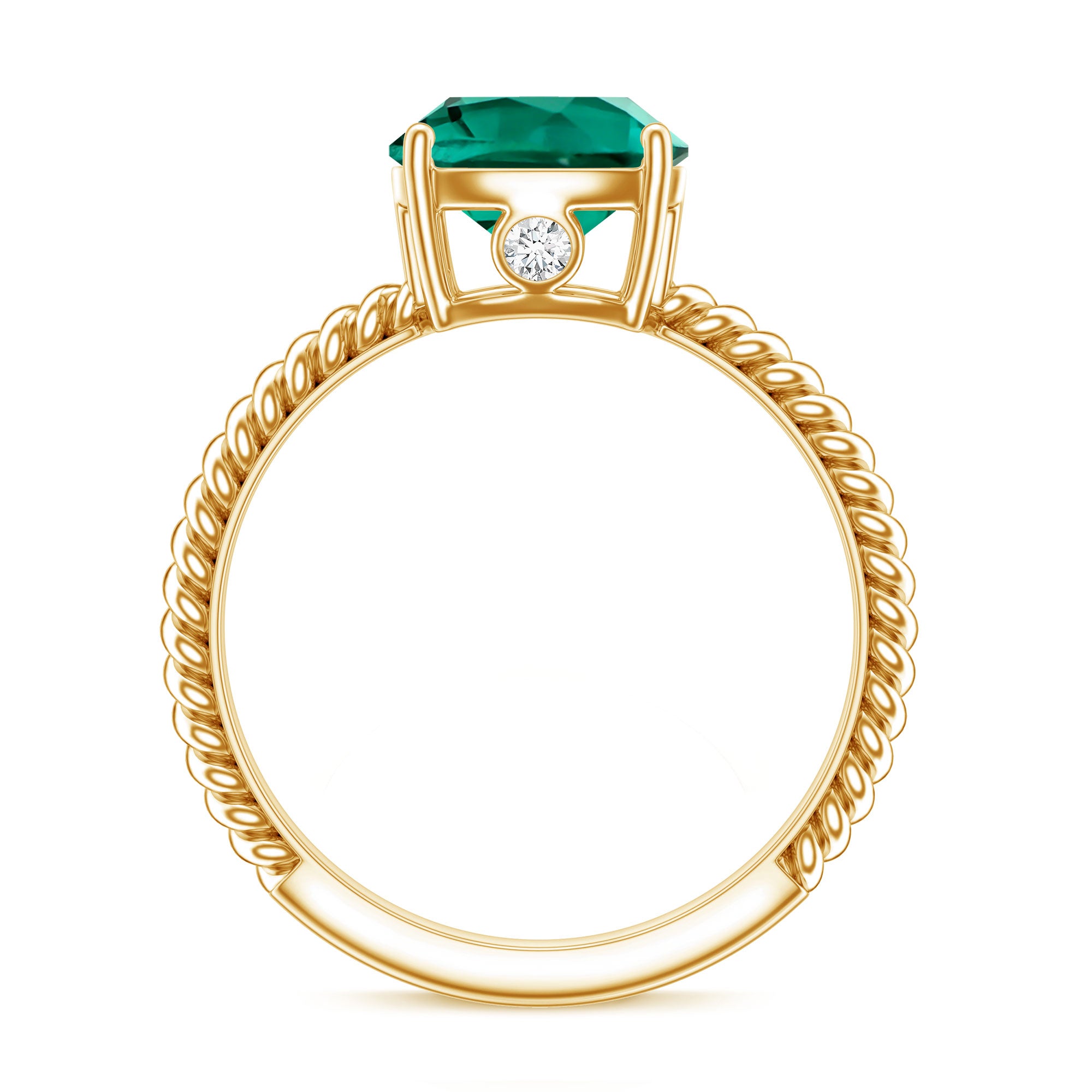 Certified 2 Carat Cushion Cut Lab Grown Emerald Ring for Engagement AAAA - Rosec Jewels